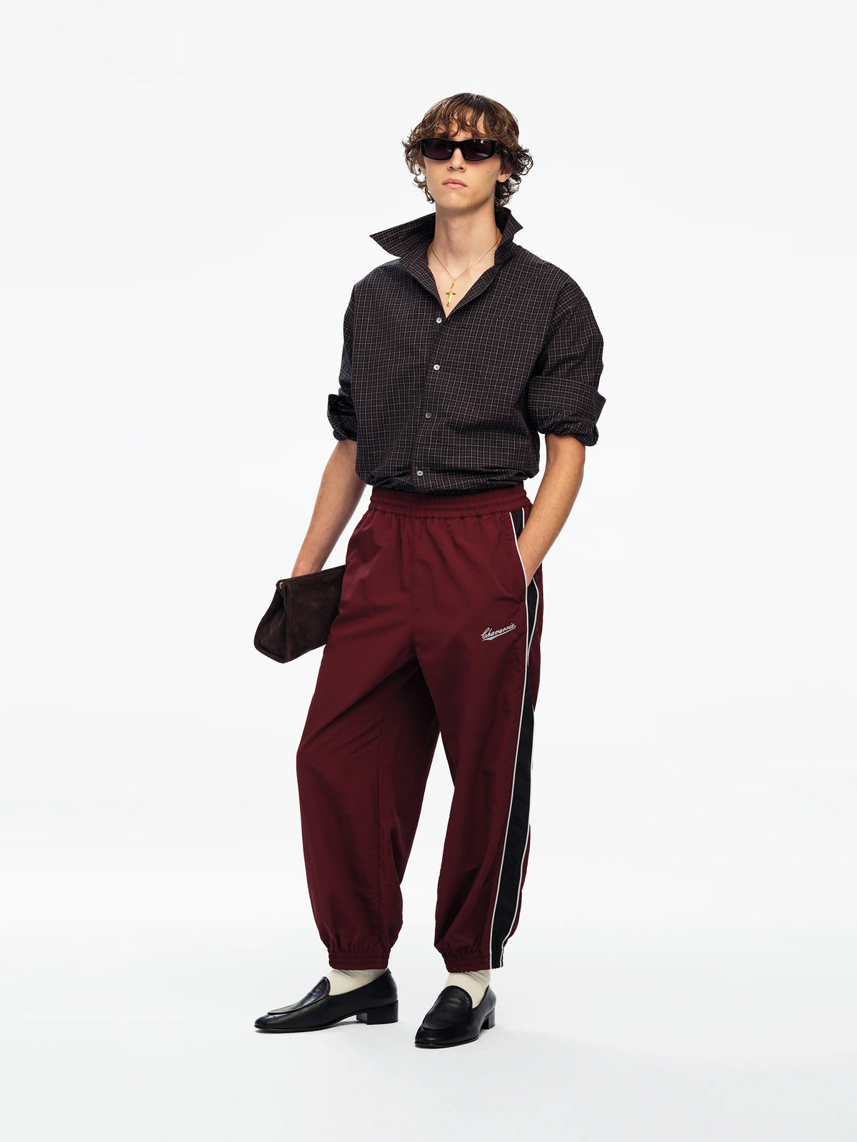 Willy Chavarria Bordeaux Bad Boy Track Pant