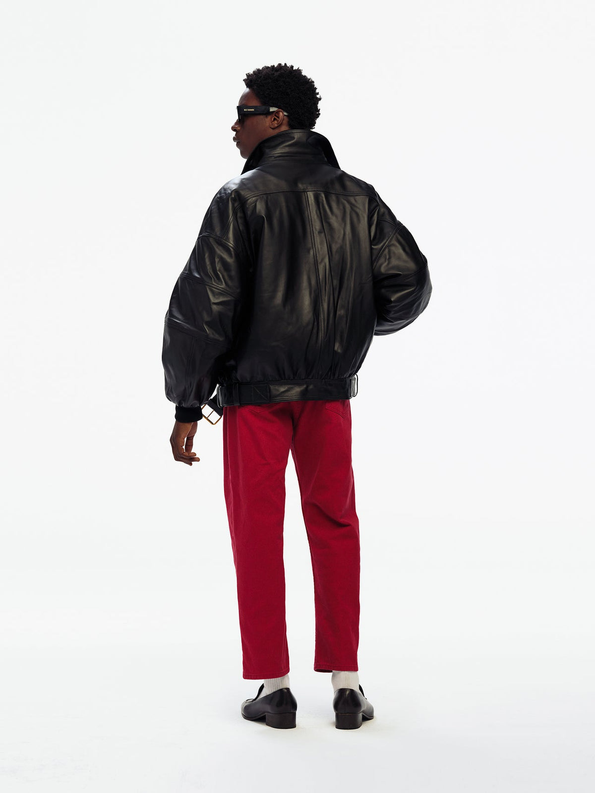 Willy Chavarria Black Hustler Leather Jacket