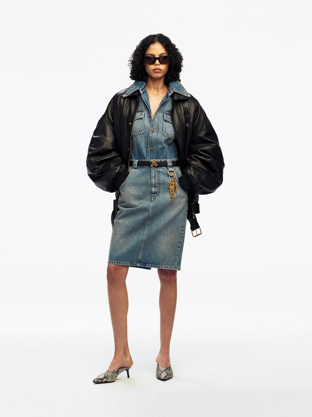 Willy Chavarria Black Hustler Leather Jacket