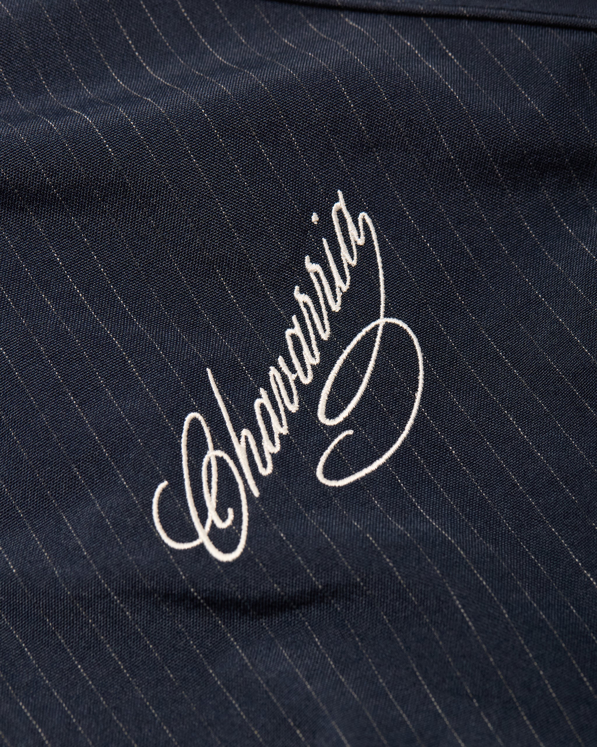 Willy Chavarria Navy Stripe Ruff Rider Track Jkt detail