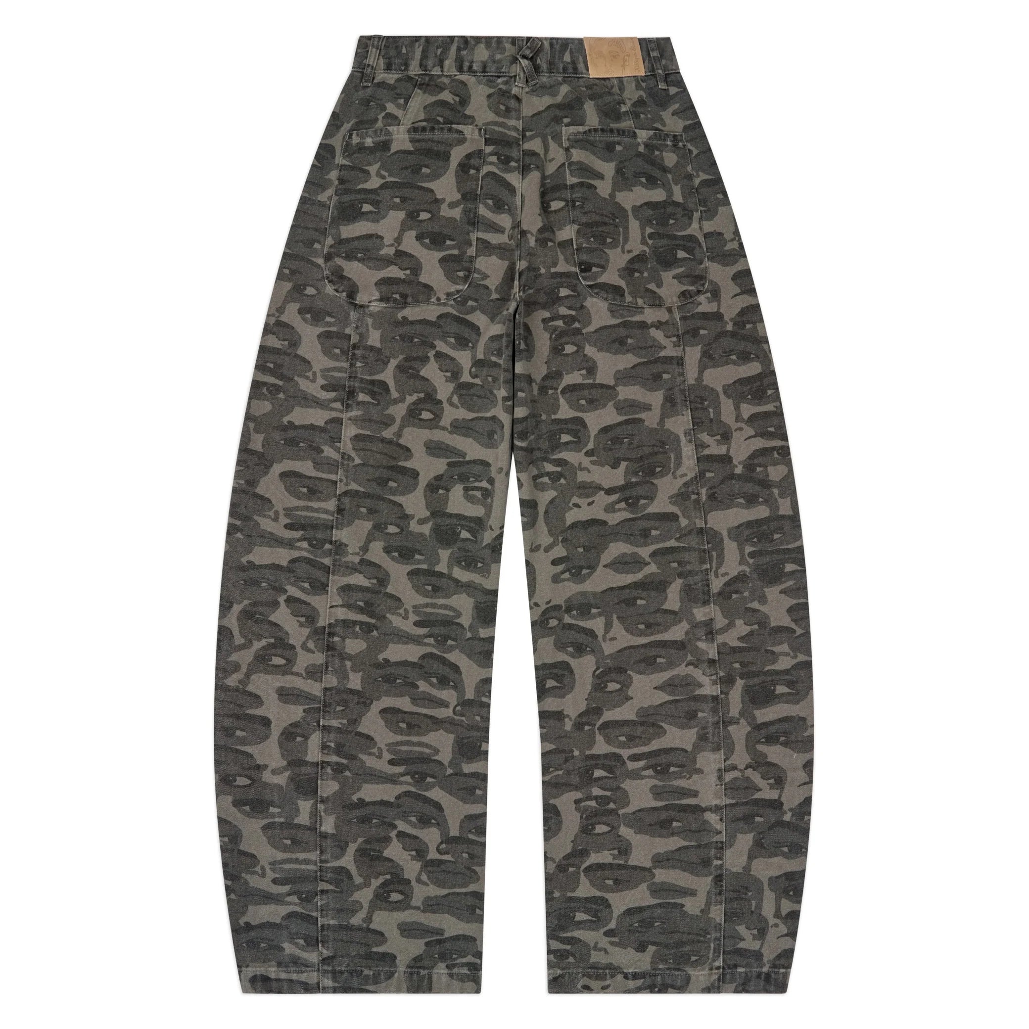 KidSuper Face Camo Wide Leg Jean flat back