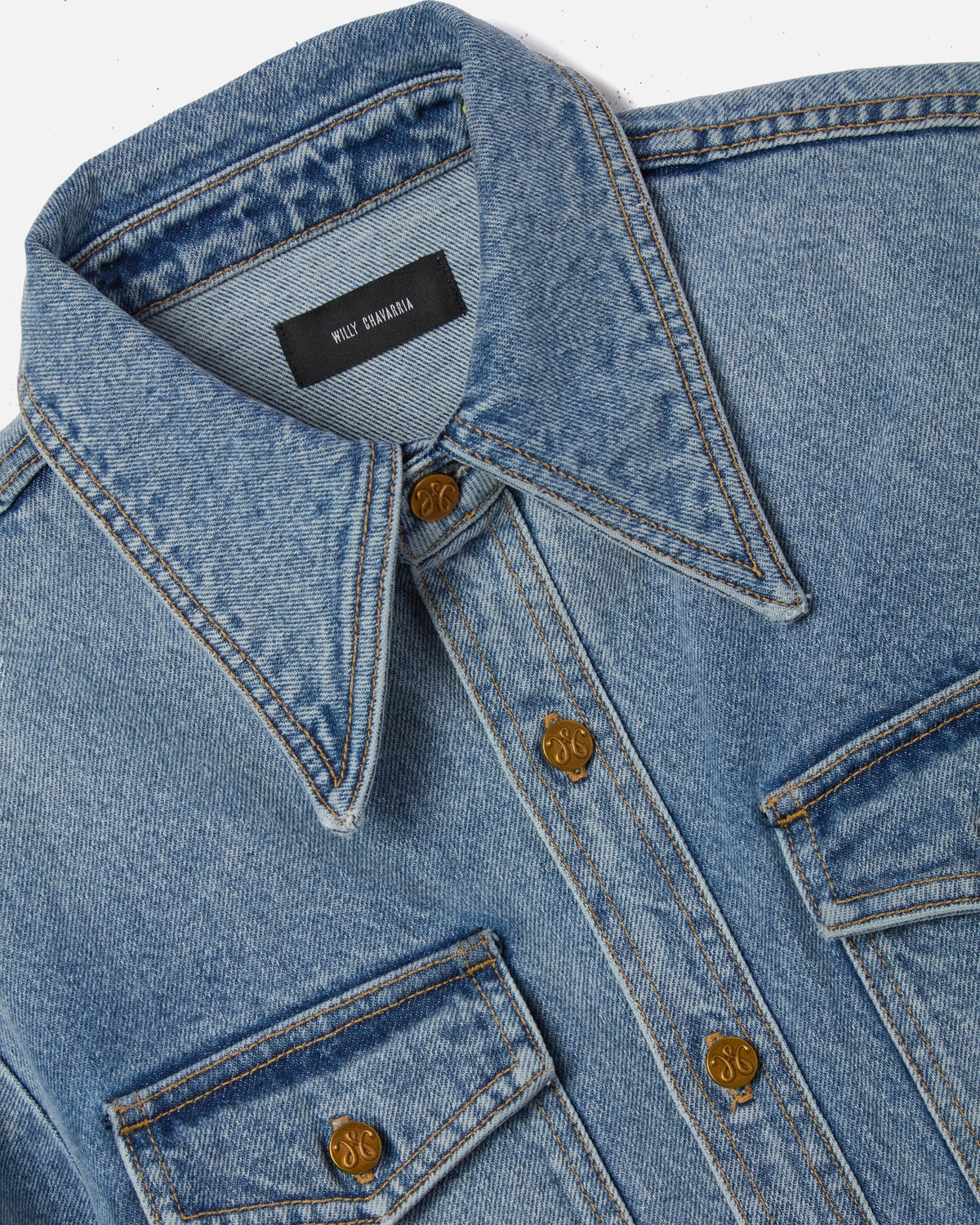 Willy Chavarria Blue Chente Denim Shirt