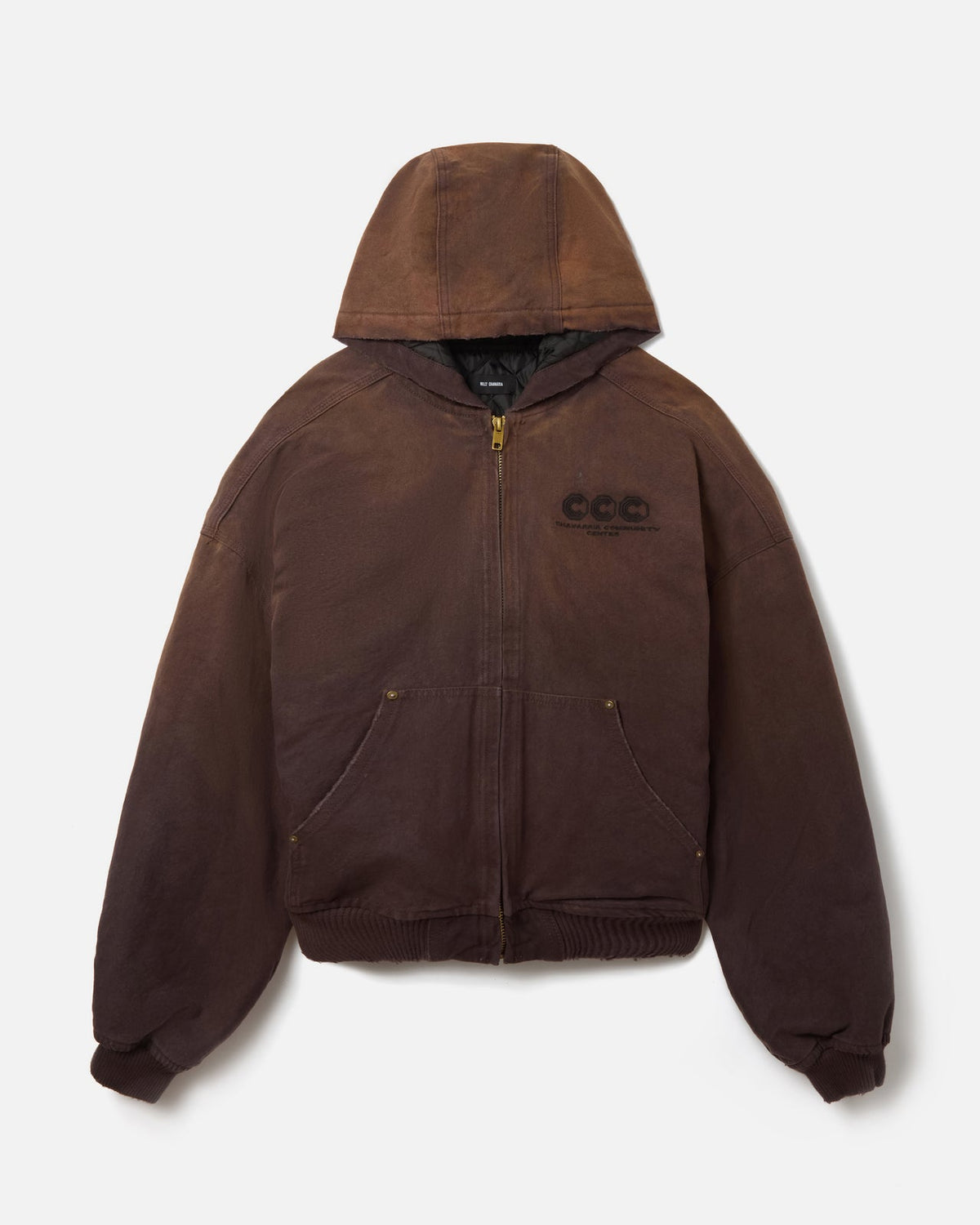 Willy Chavarria braune gesteppte Juggernaut-Jacke