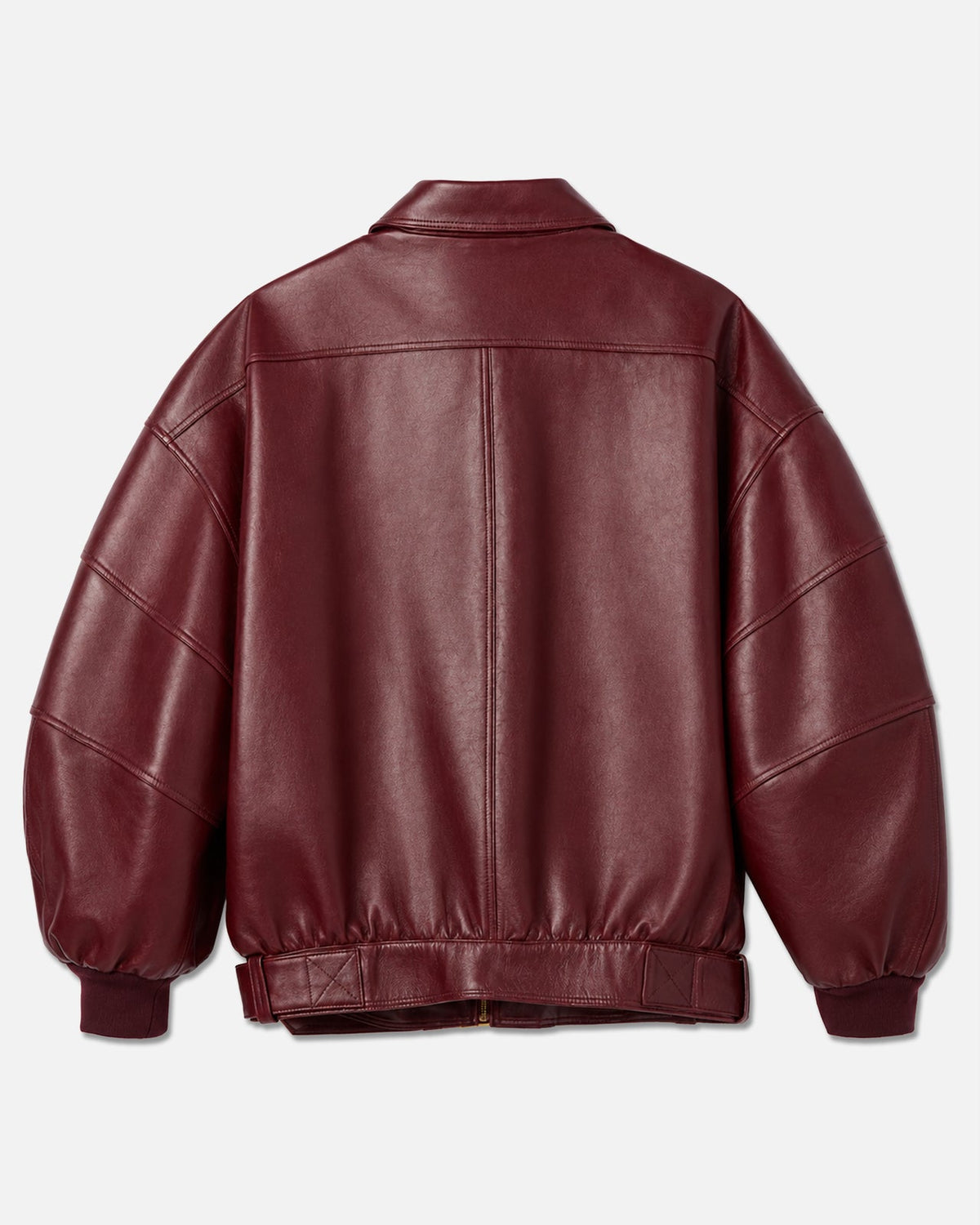 Willy Chavarria Bordeaux Os Hustler'S Leather Jacket