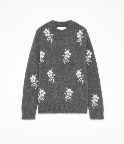 Jil Sander Moonless Night Knitted Crew Neck Alpaca Jumper
