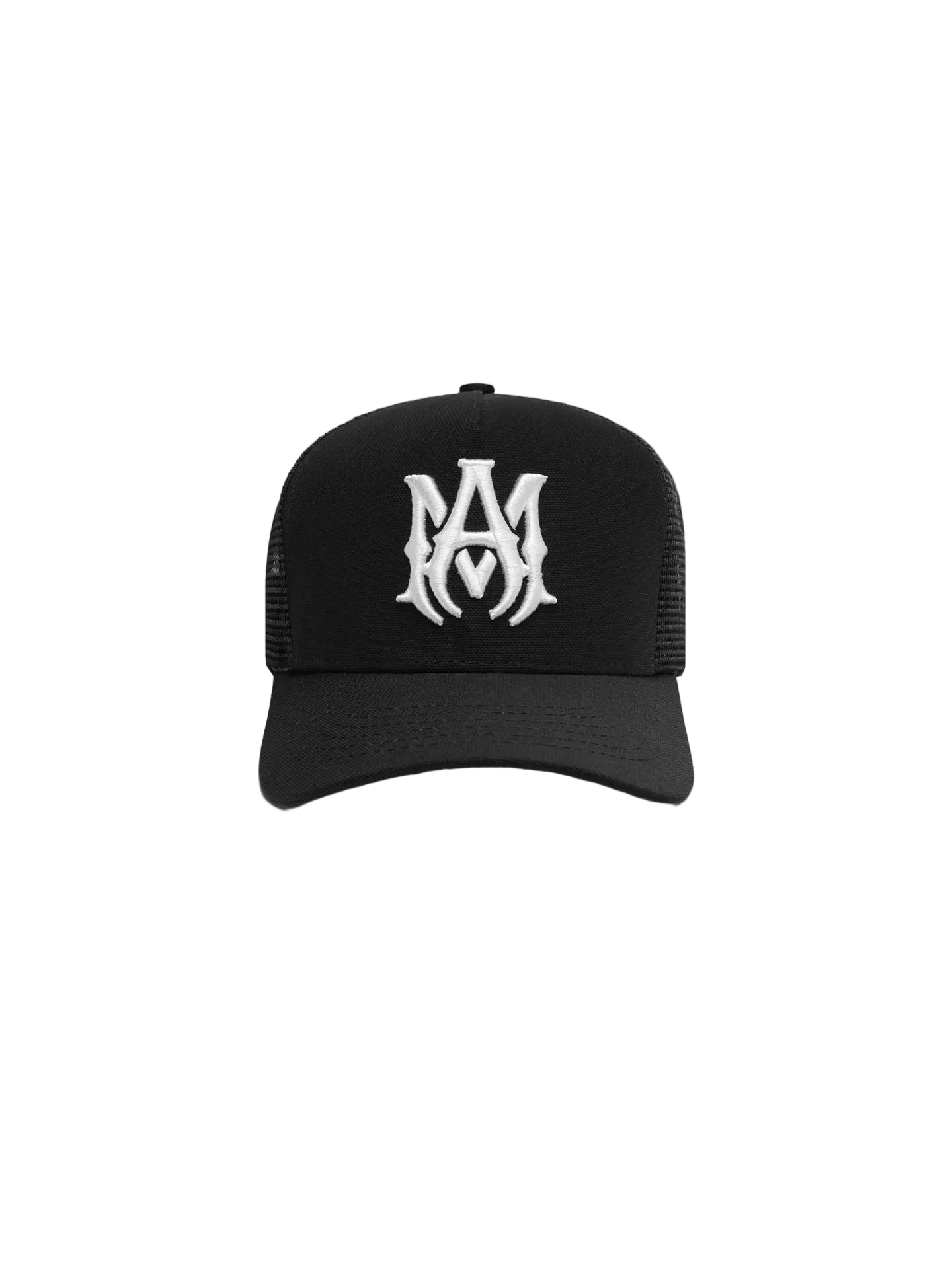 Amiri Ma Logo Black White Trucker Hat front