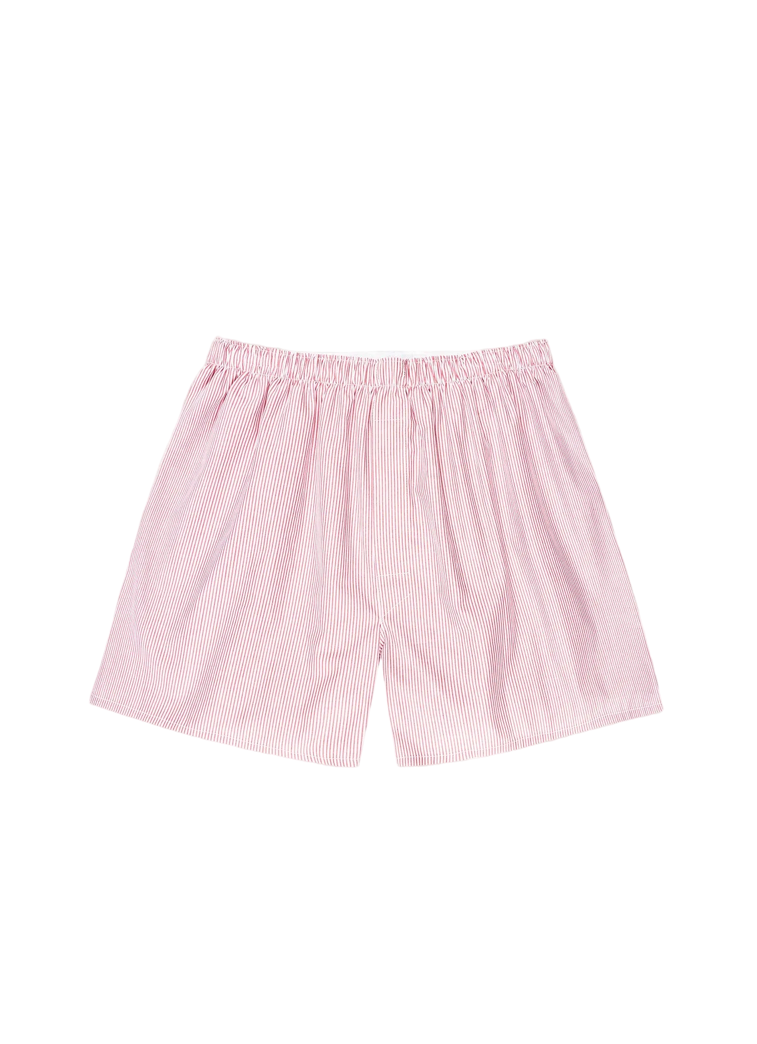 Sunspel red and white stripe cotton boxer flat front