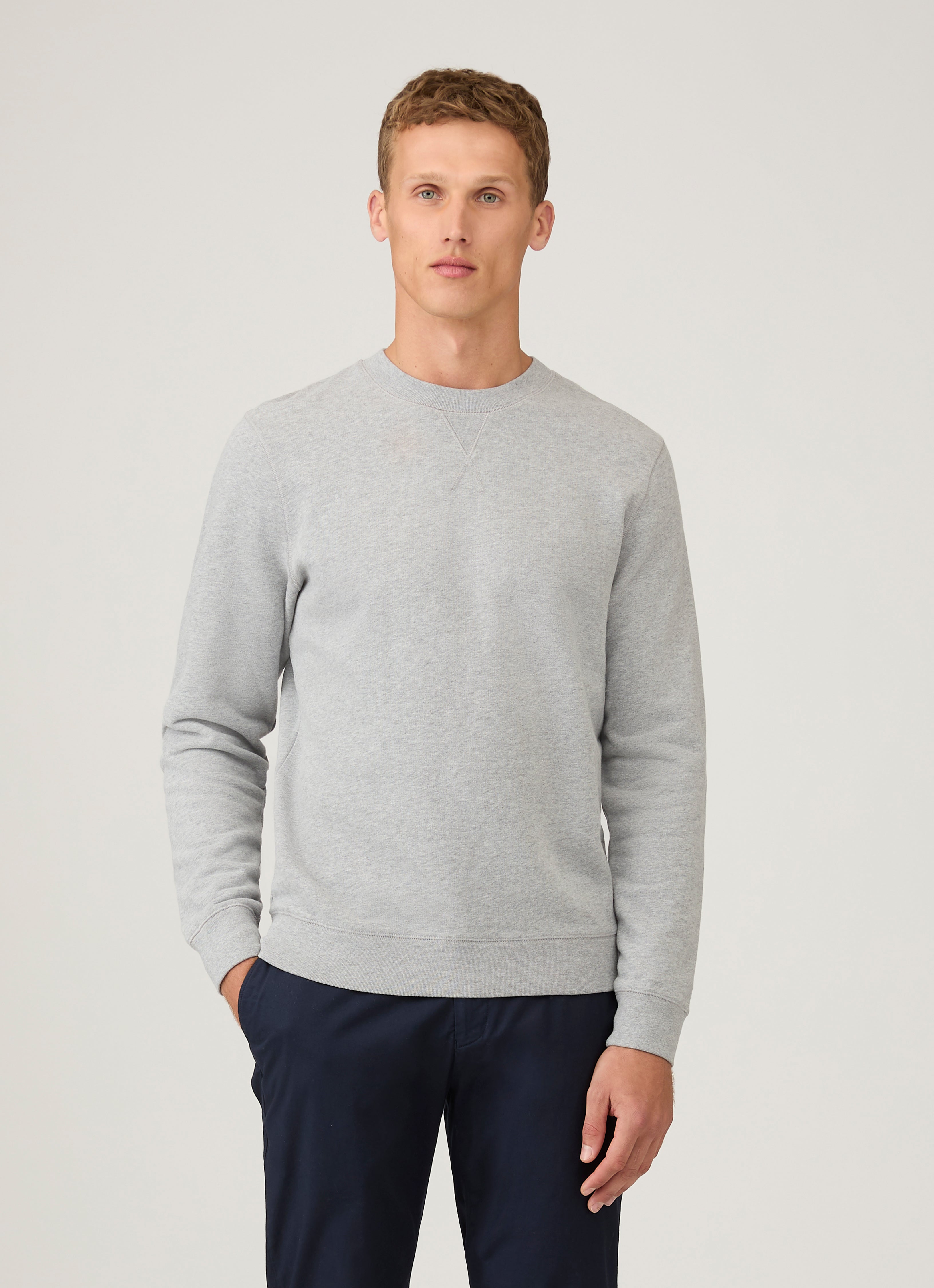 Sunspel loopback sweat shirt in grey front
