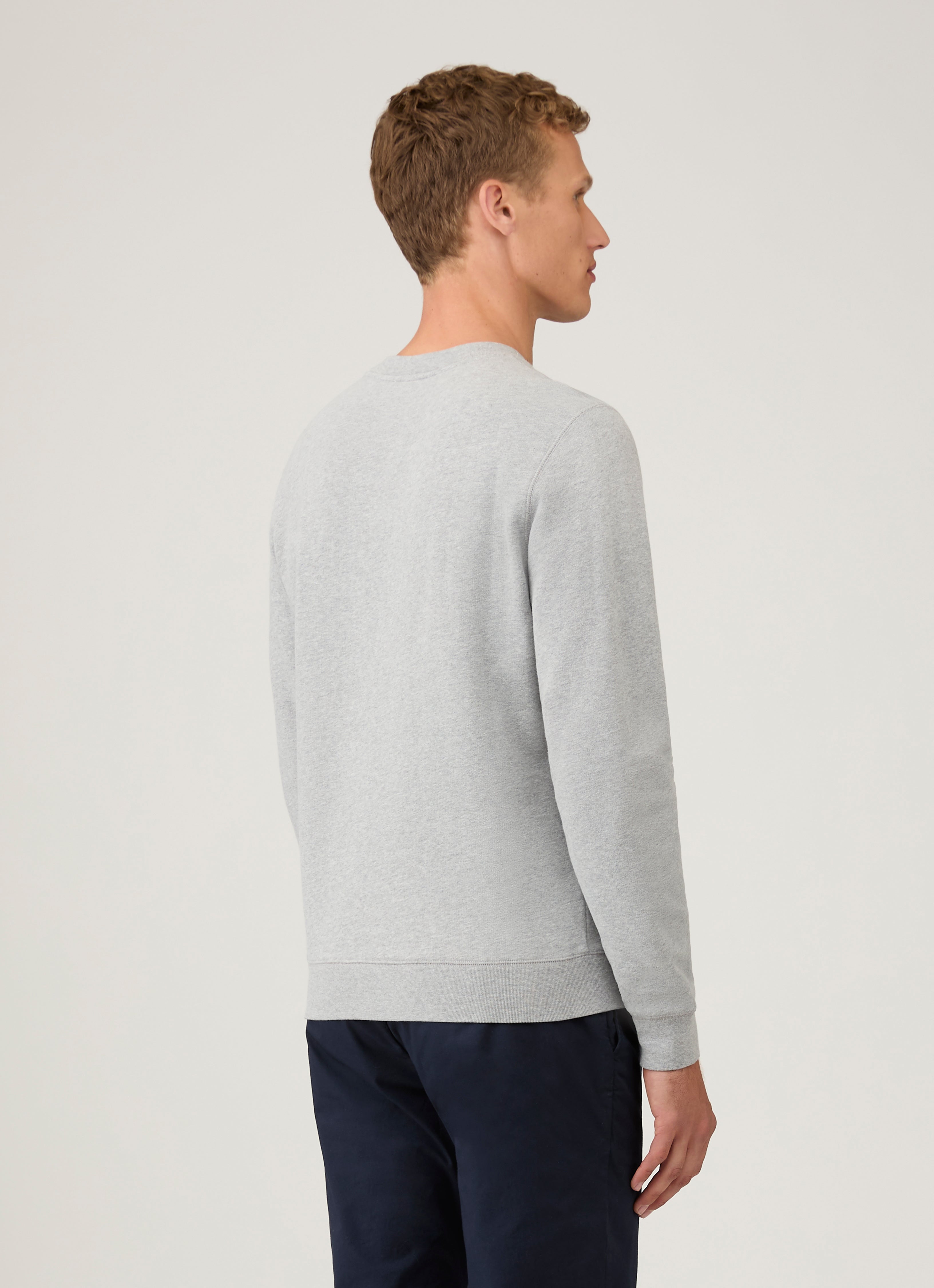 Sunspel loopback sweat shirt in grey back