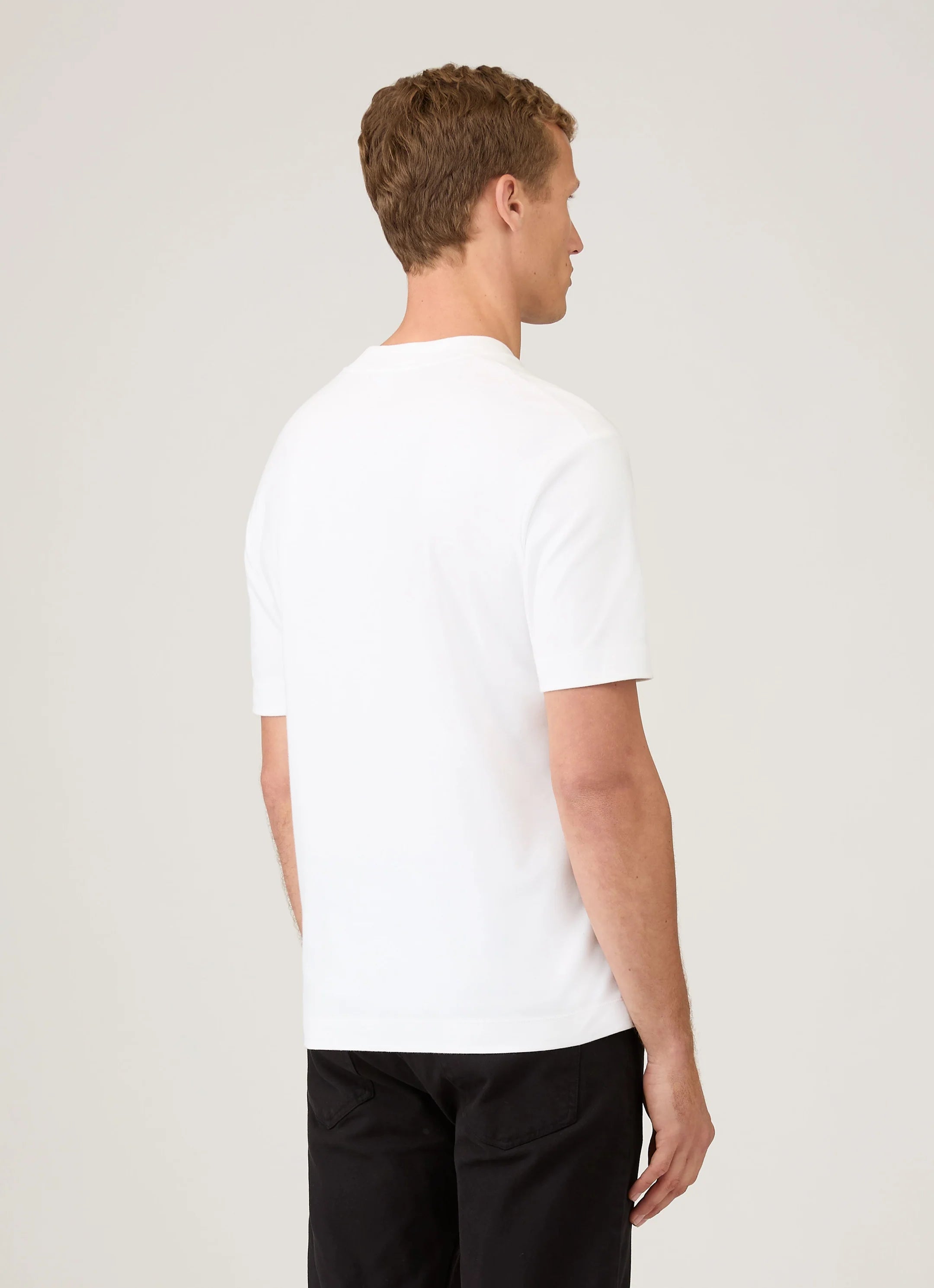 Sunspel Heavy Weight White T Shirt model back