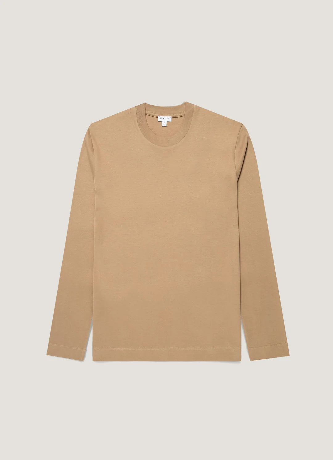 Sunspel Heavy Weight Dk Beige LS Tee