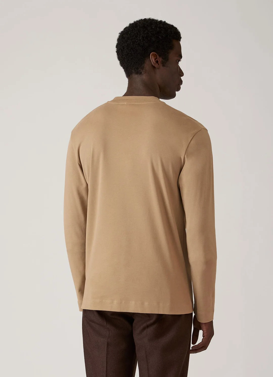 Sunspel Heavy Weight Dk Beige LS Tee