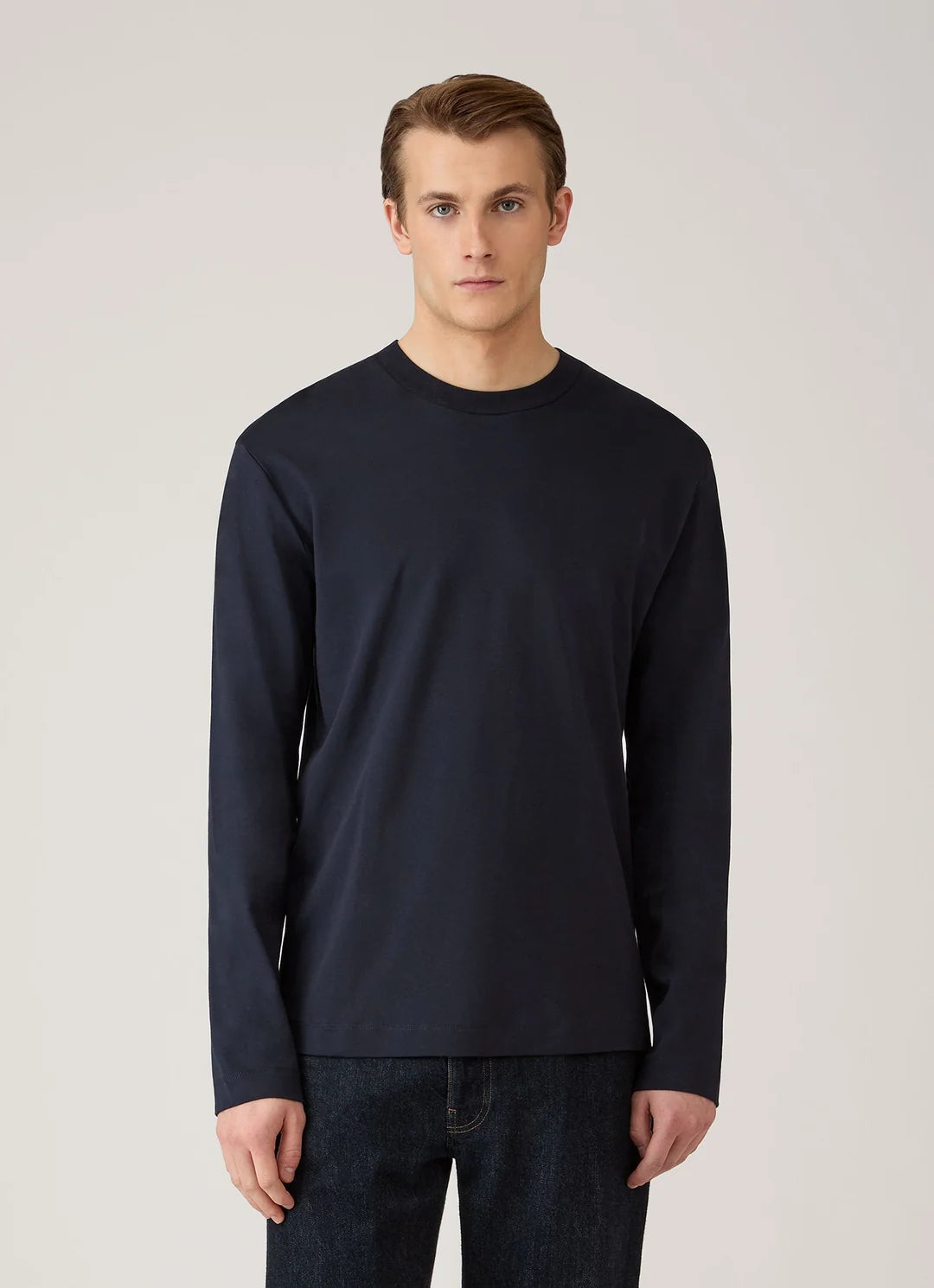 Sunspel Heavy Weight Dk Navy LS Tee