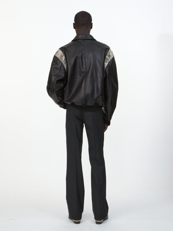 Amiri Bones Studded Black Os Bomber model back