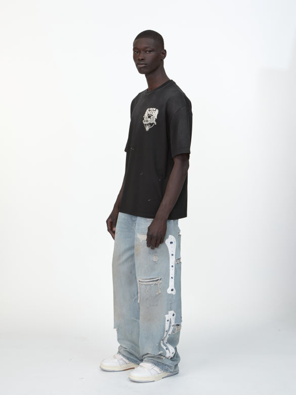Amiri Eagle Schwarzes Oversized T-Shirt