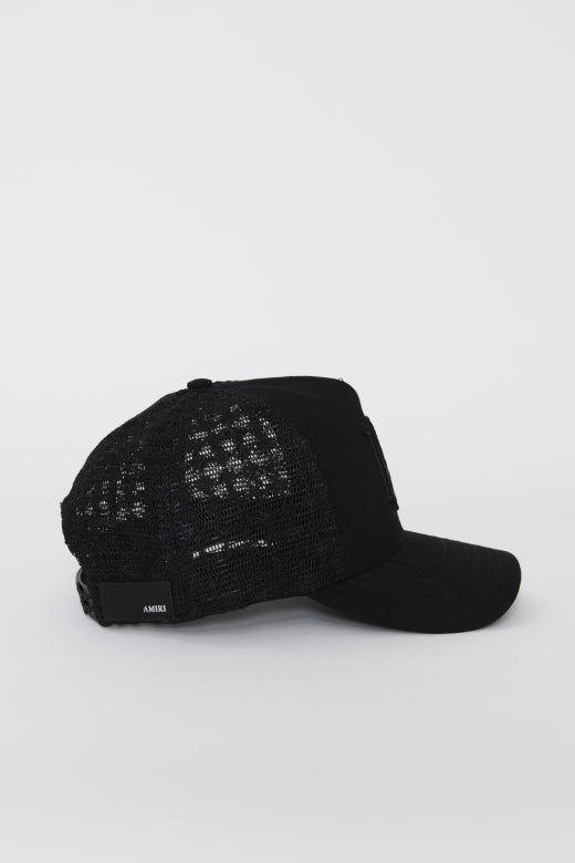 Amiri Canvas Black Trucker Cap
