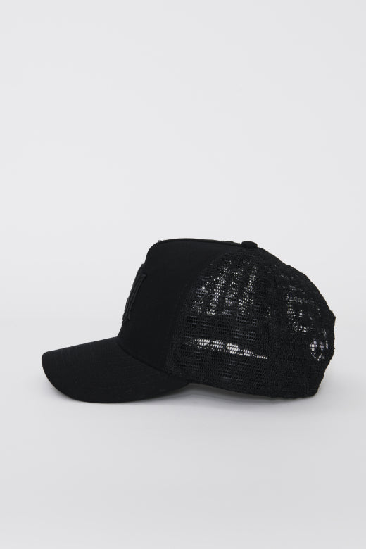 Amiri Canvas Black Trucker Cap