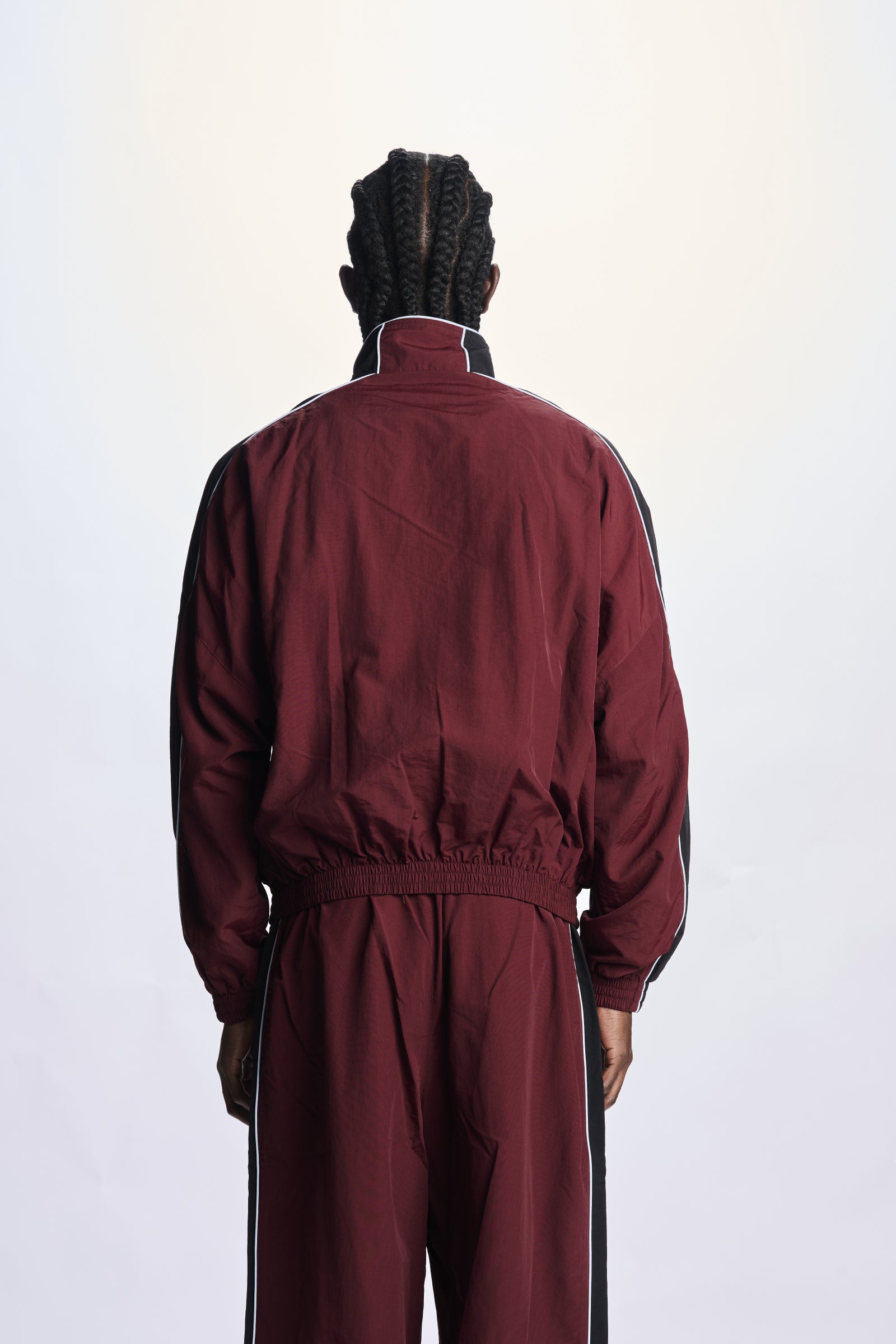 Willy Chavarria Bordeaux Bad Boy Track Jacket