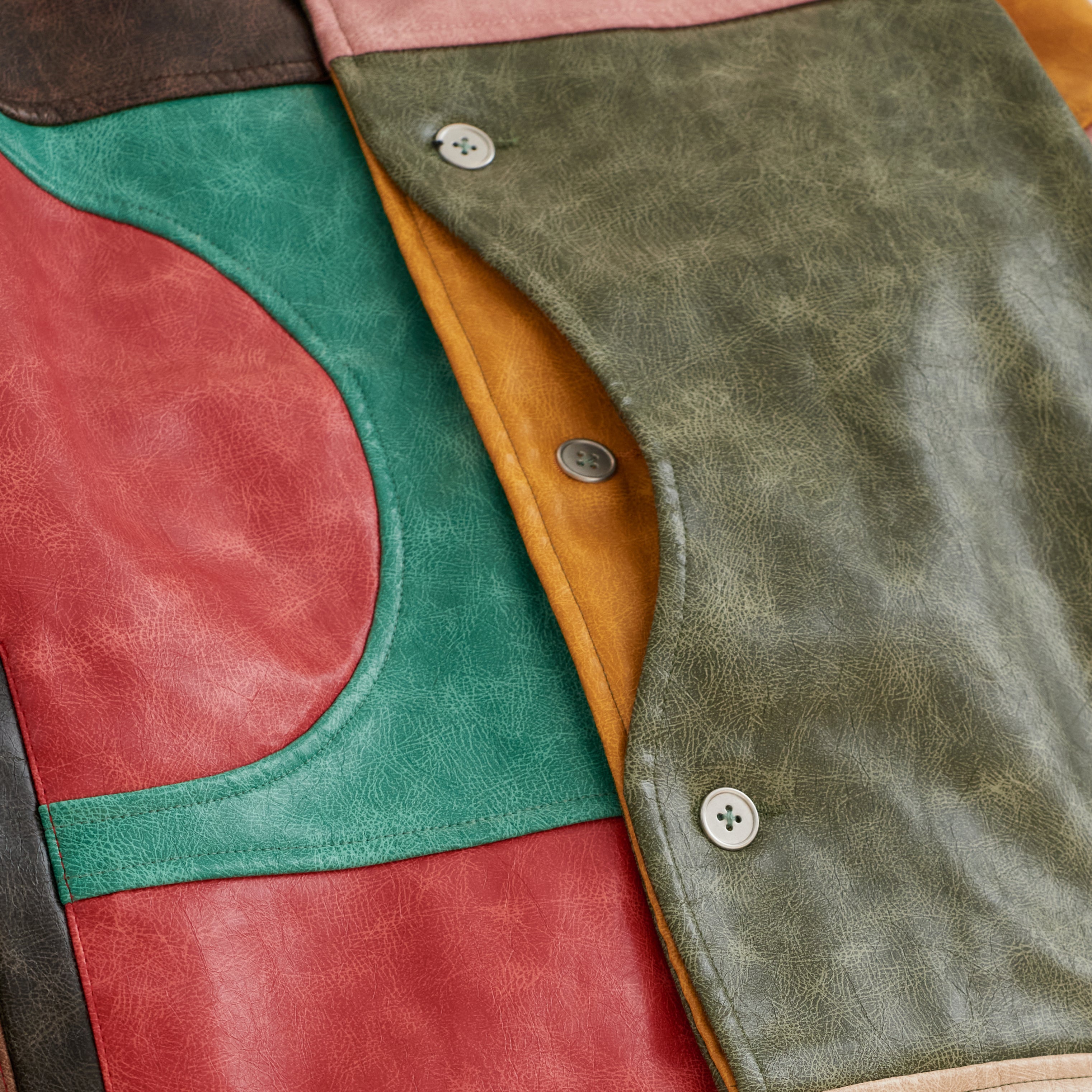 KidSuper Patchwork-Jacke aus veganem Leder