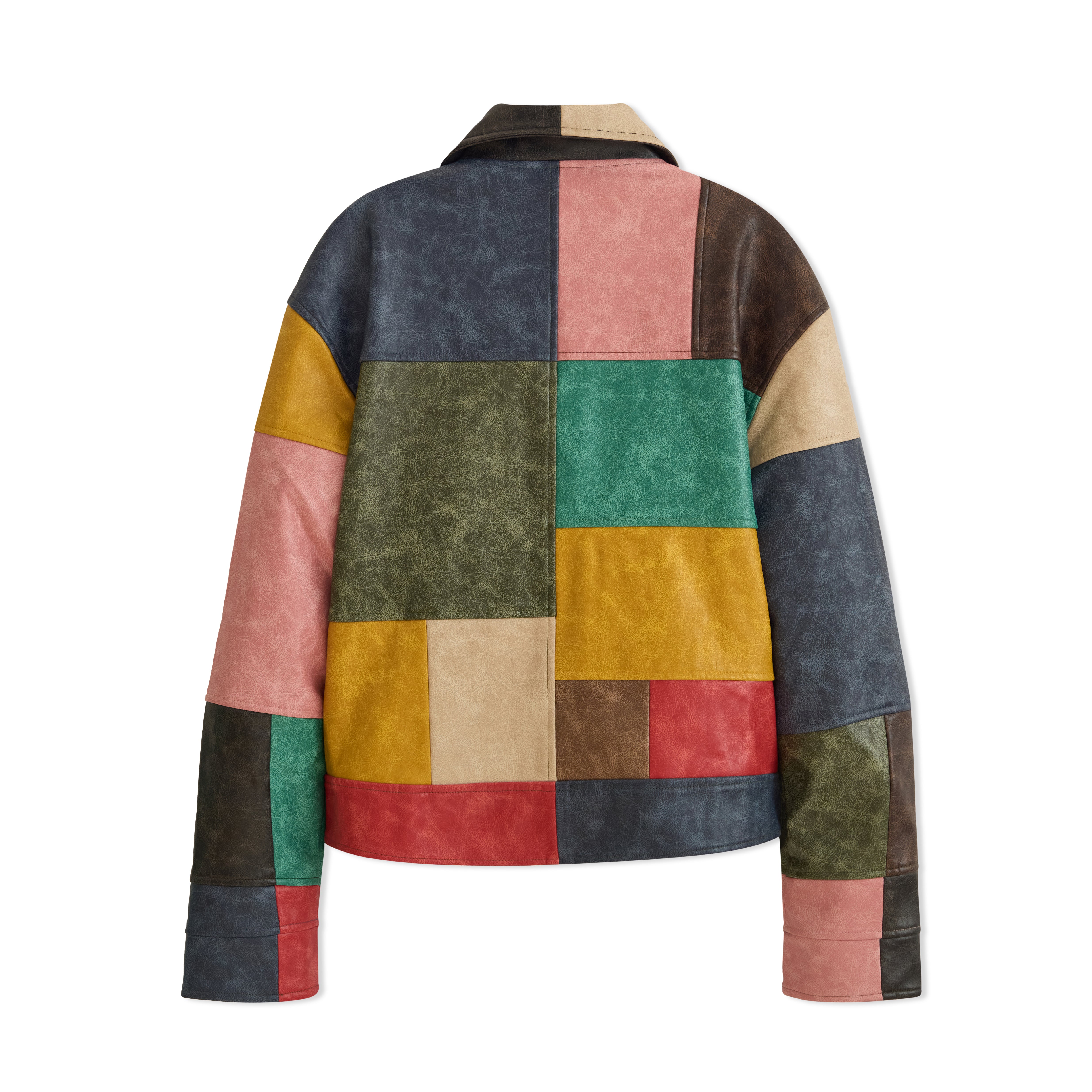 KidSuper Patchwork-Jacke aus veganem Leder