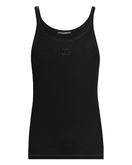 Dolce & Gabbana Black Tank Top in Cotton