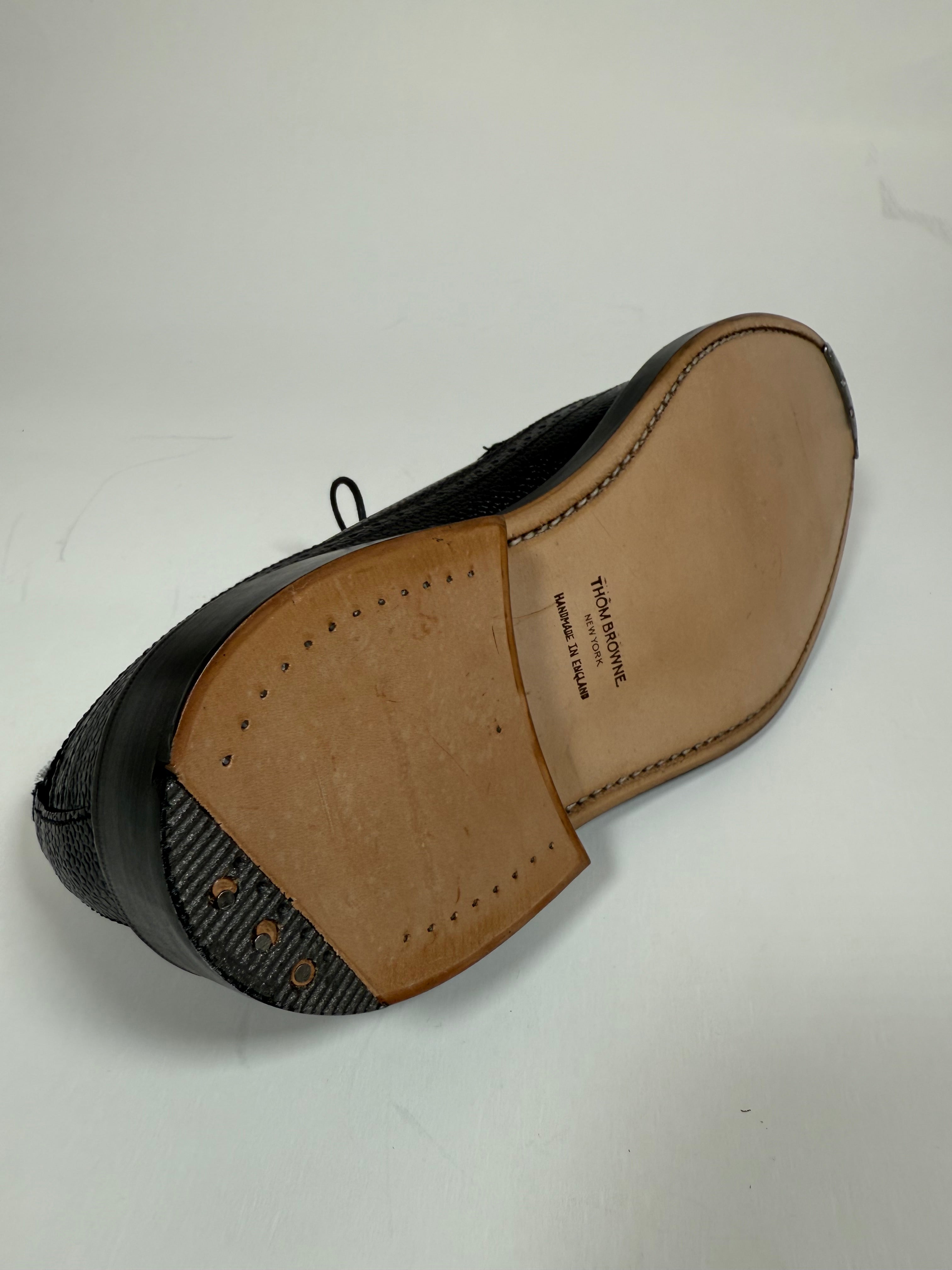 Classic Longwing Brogue W/ Goodyear Leather Sole W/ Metal Taps In Pebble Grain Leather