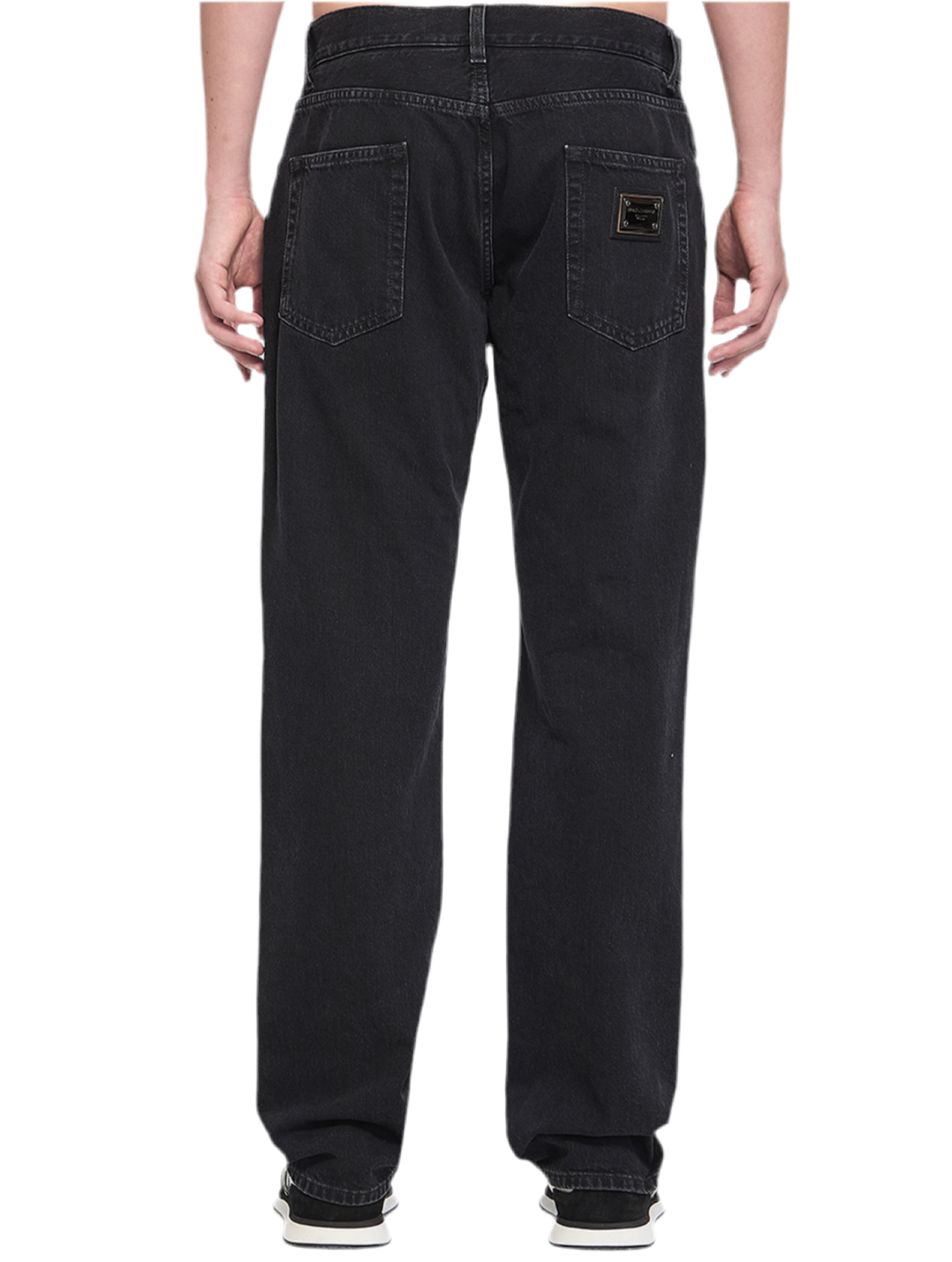 Dolce & Gabbana Washed Black Placket Denim