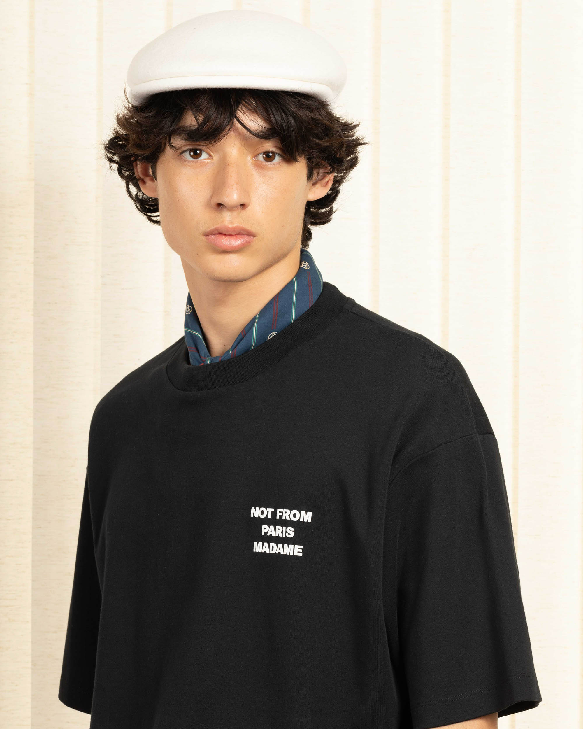 Drole de Monsieur Black Bold Slogan T-shirt