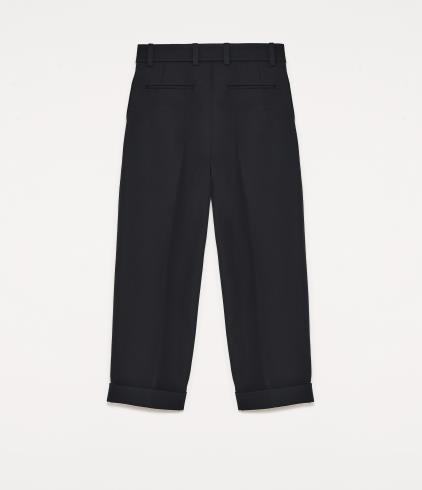 Jil Sander Black Sharp Wool Gabardine Trouser 111