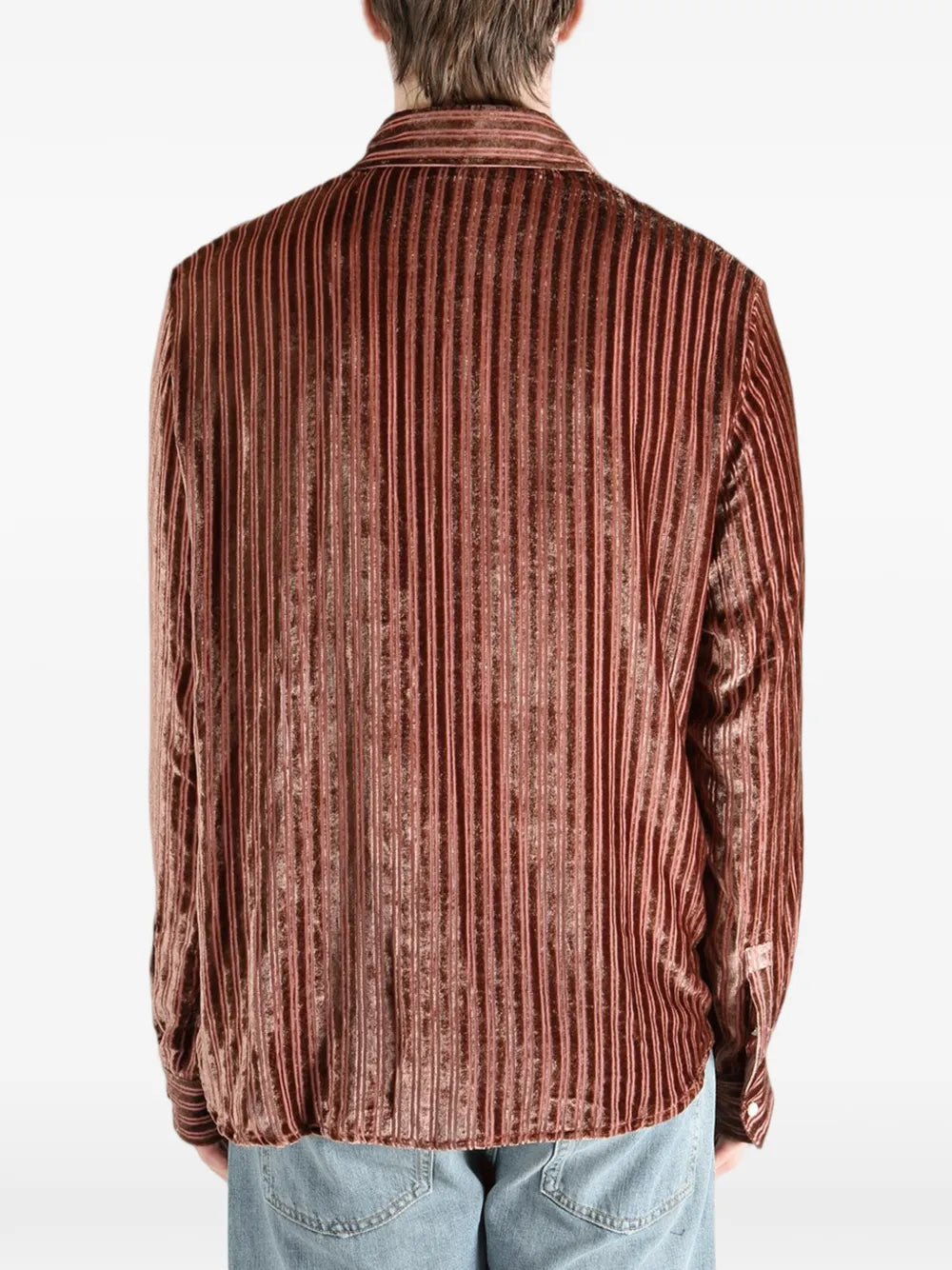 Amiri Velvet Red Stripe Ls Shirt model back