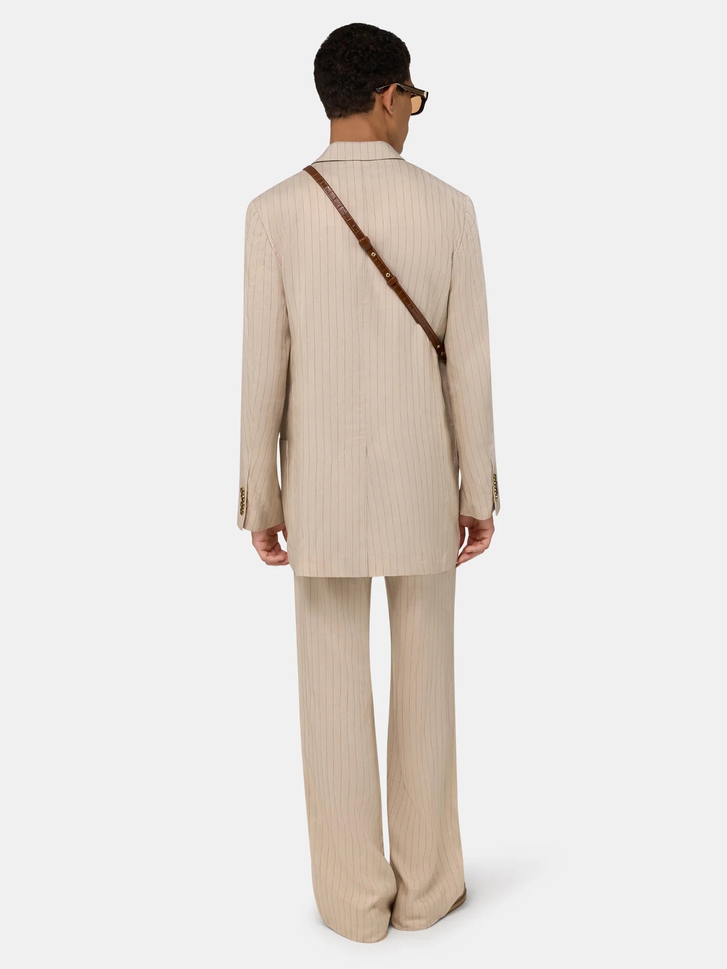 Amiri Striped Db Blazer model back