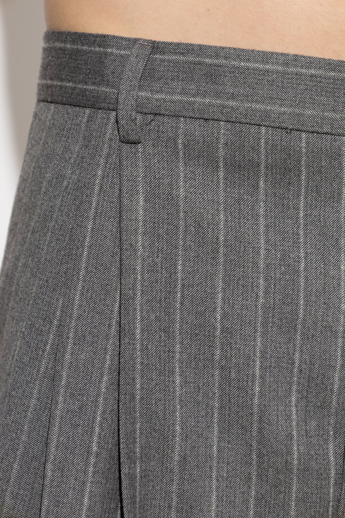 Dolce & Gabbana Grey Pinstripe Wool Trousers