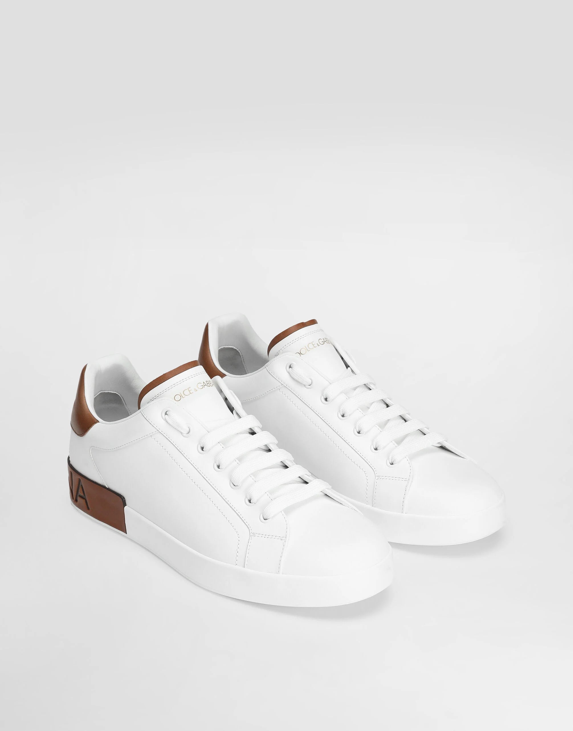 Dolce & Gabbana Portofino White and Brown Sneaker