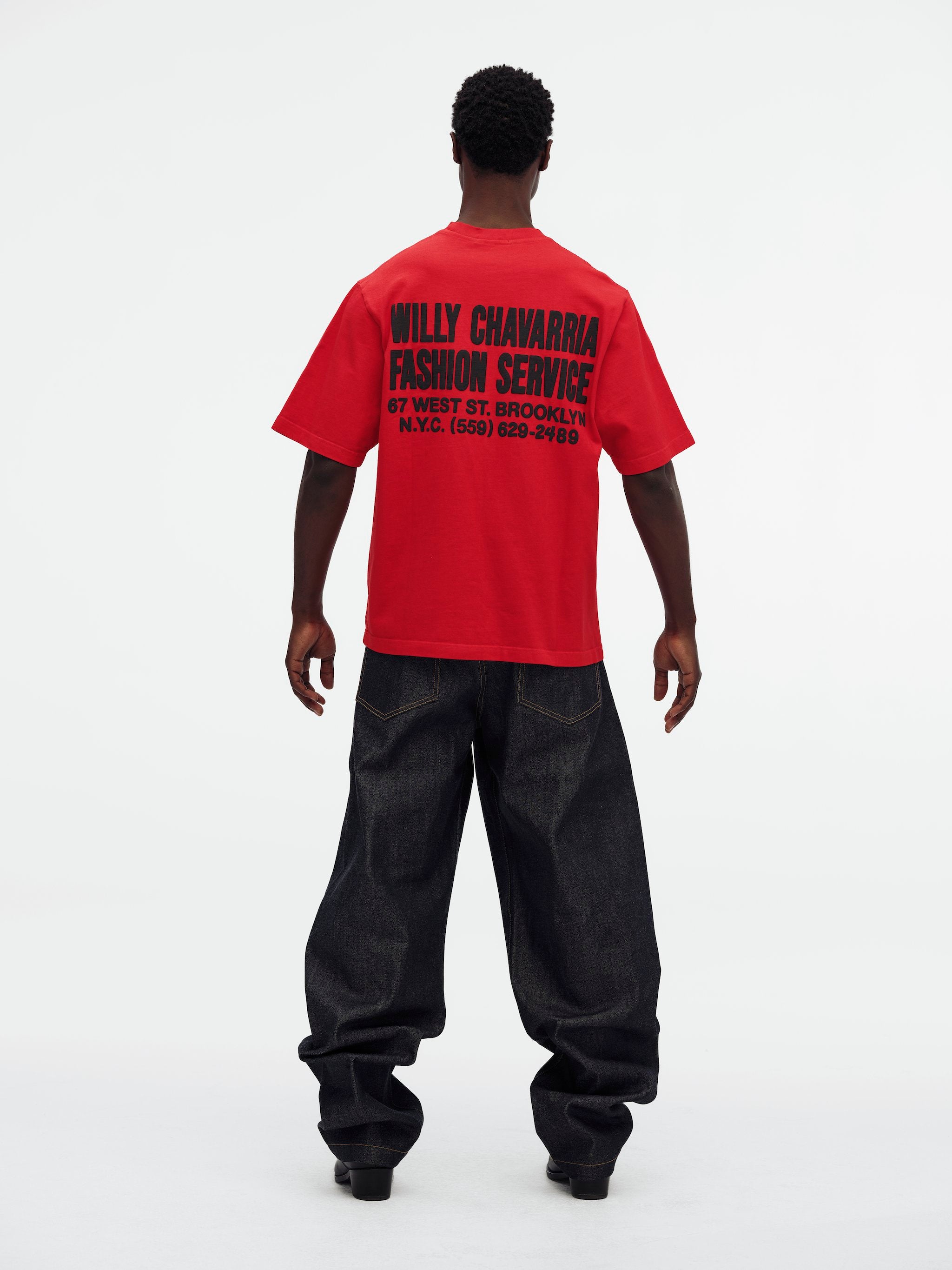 Willy Chavarria rotes „Fashion Services“ Standard-T-Shirt