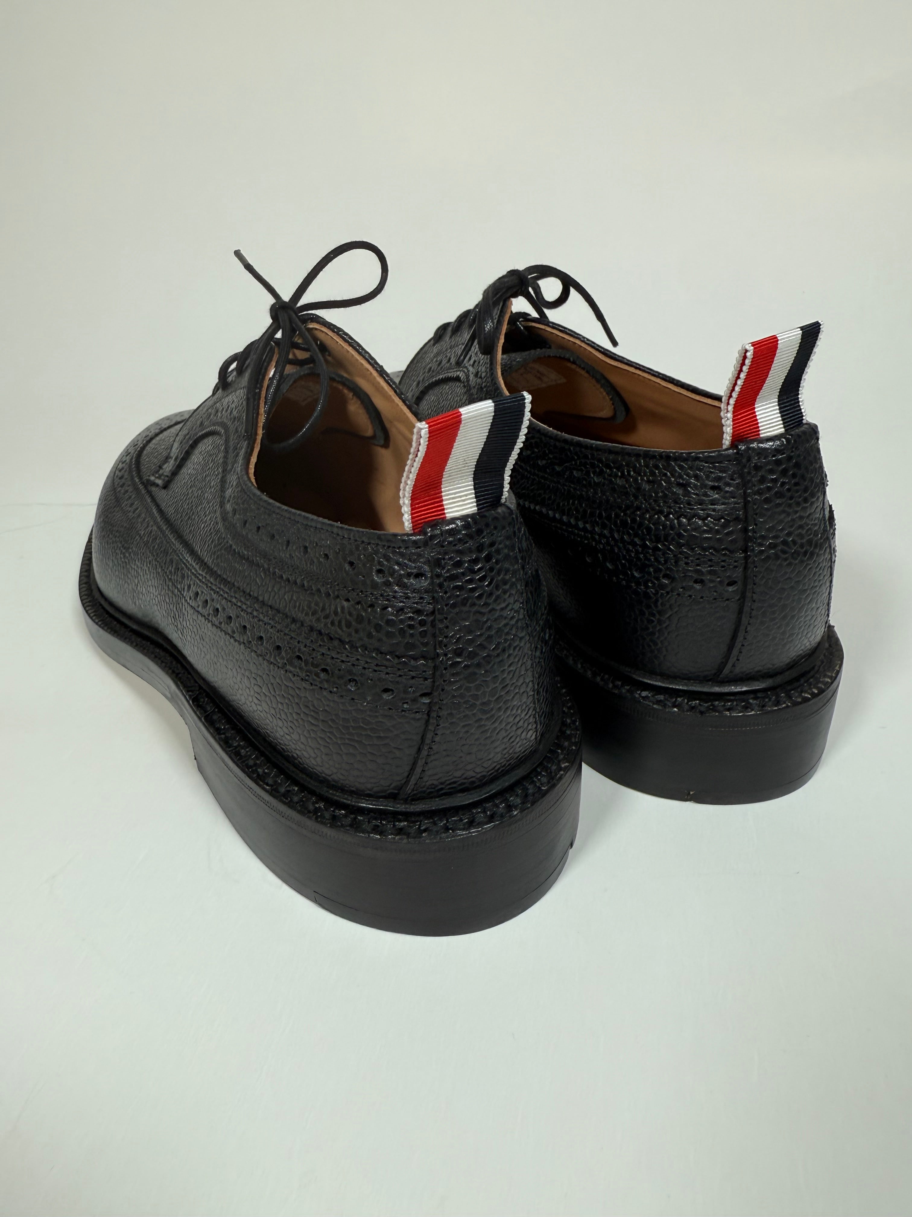 Classic Longwing Brogue W/ Goodyear Leather Sole W/ Metal Taps In Pebble Grain Leather