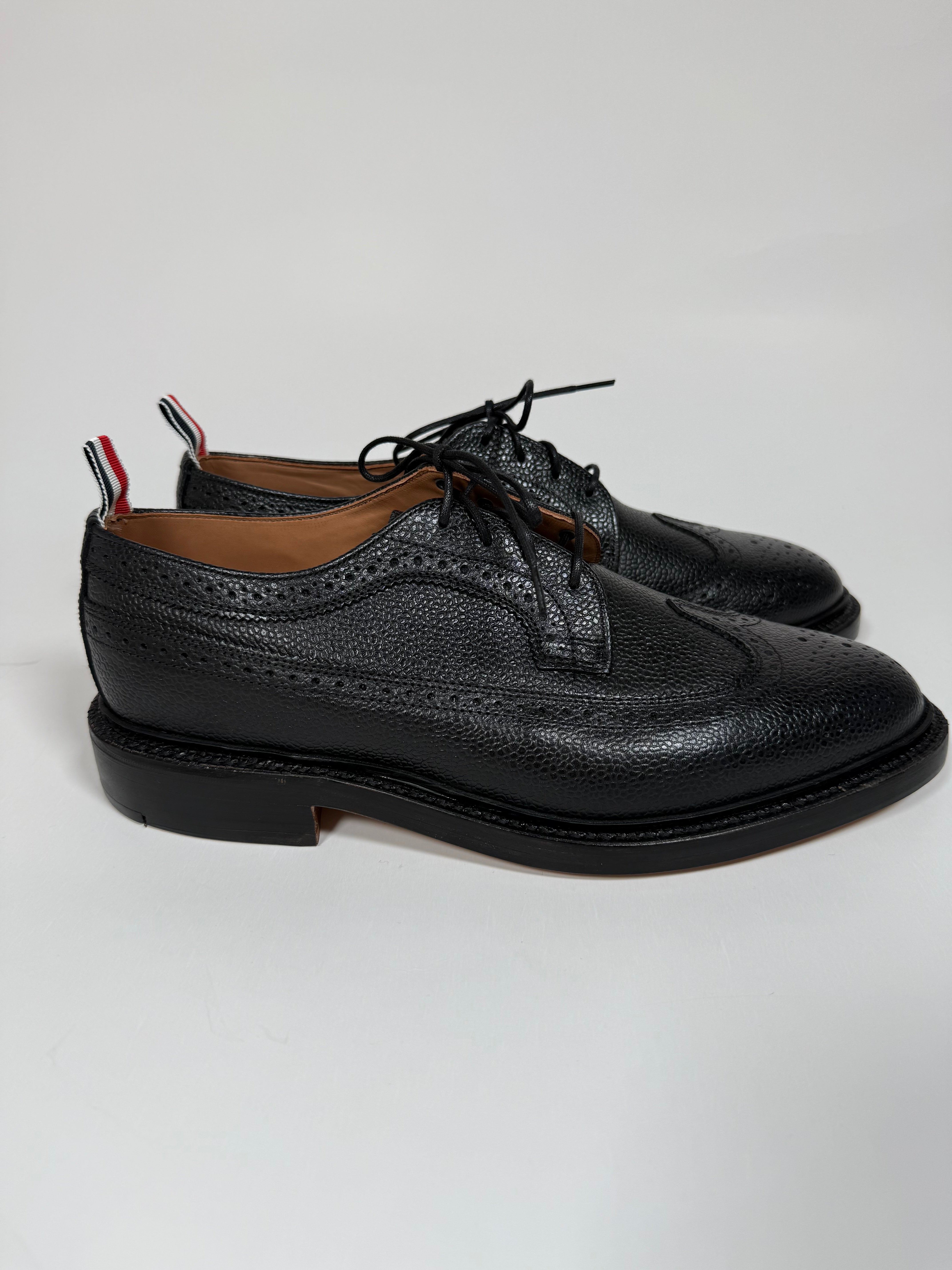 Classic Longwing Brogue W/ Goodyear Leather Sole W/ Metal Taps In Pebble Grain Leather