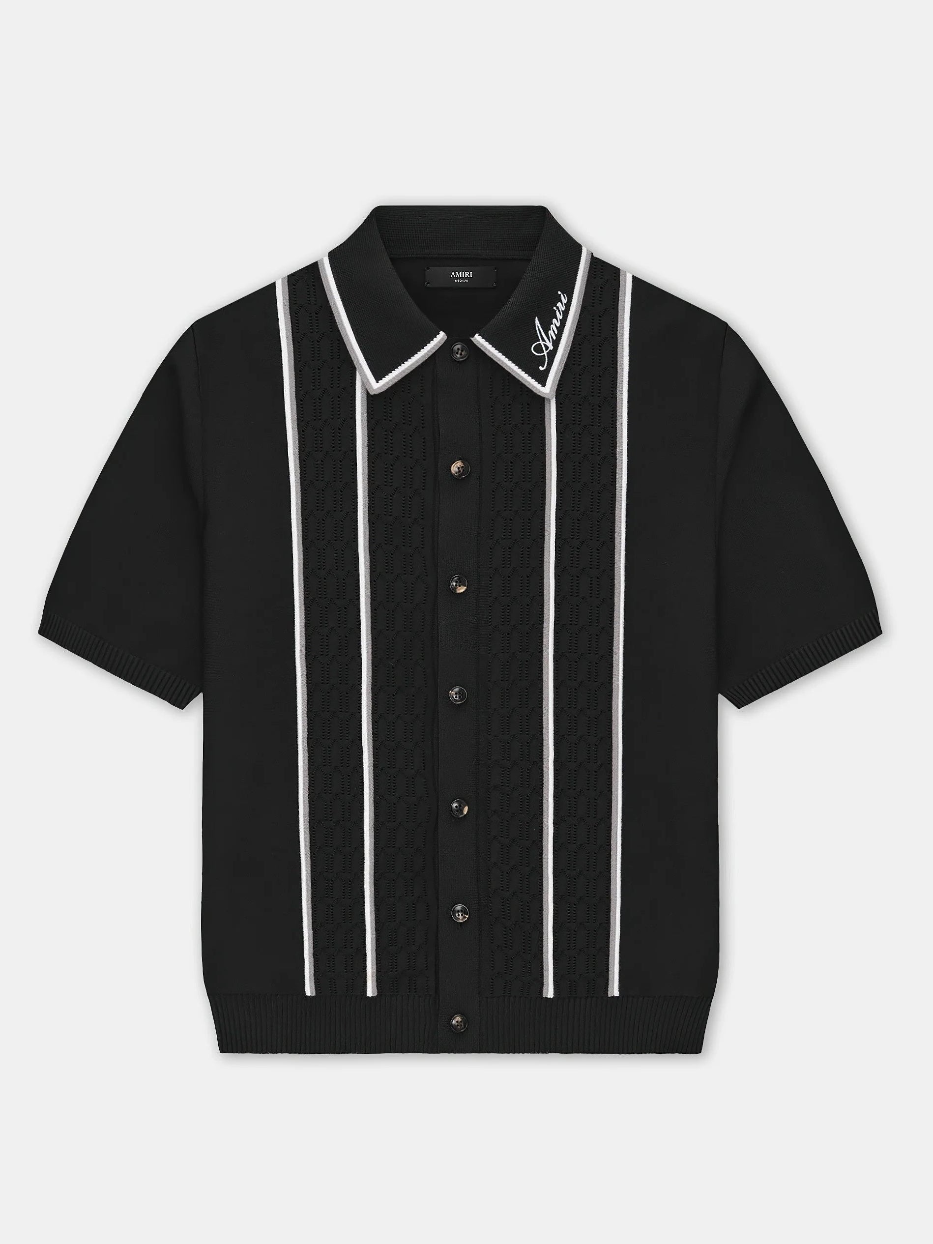 Amiri Script Stripe Black Shirt