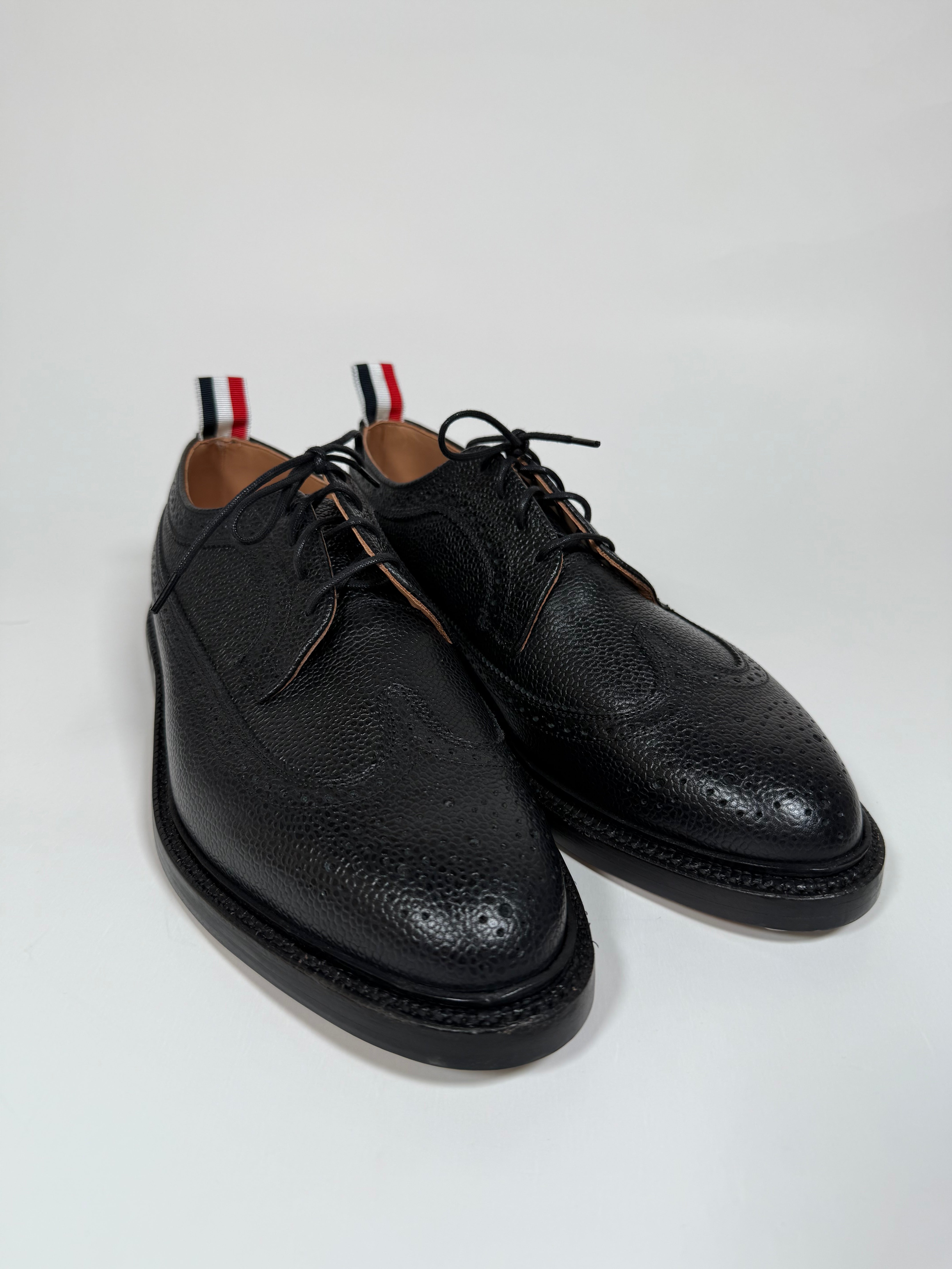 Classic Longwing Brogue W/ Goodyear Leather Sole W/ Metal Taps In Pebble Grain Leather