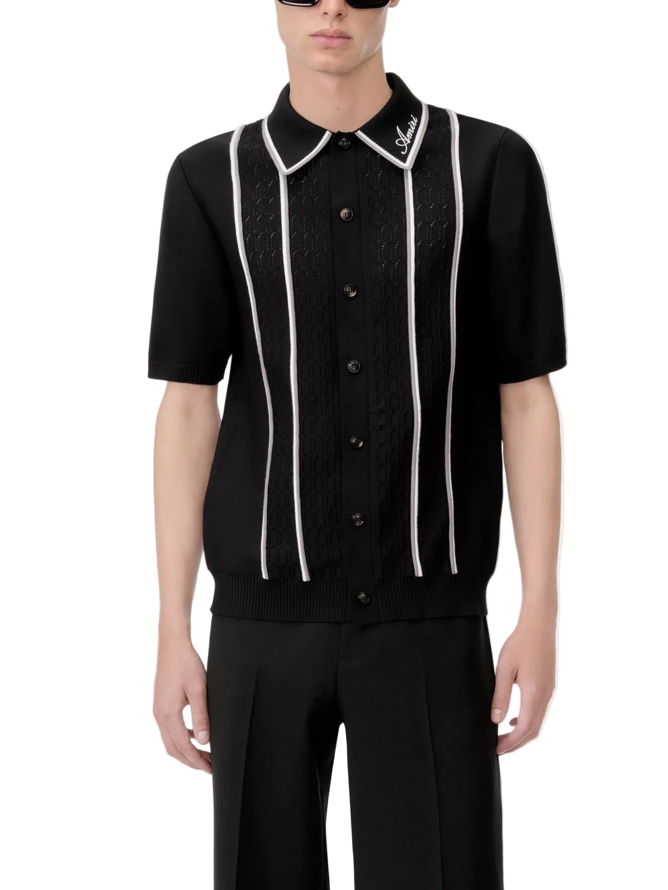 Amiri Script Stripe Black Shirt