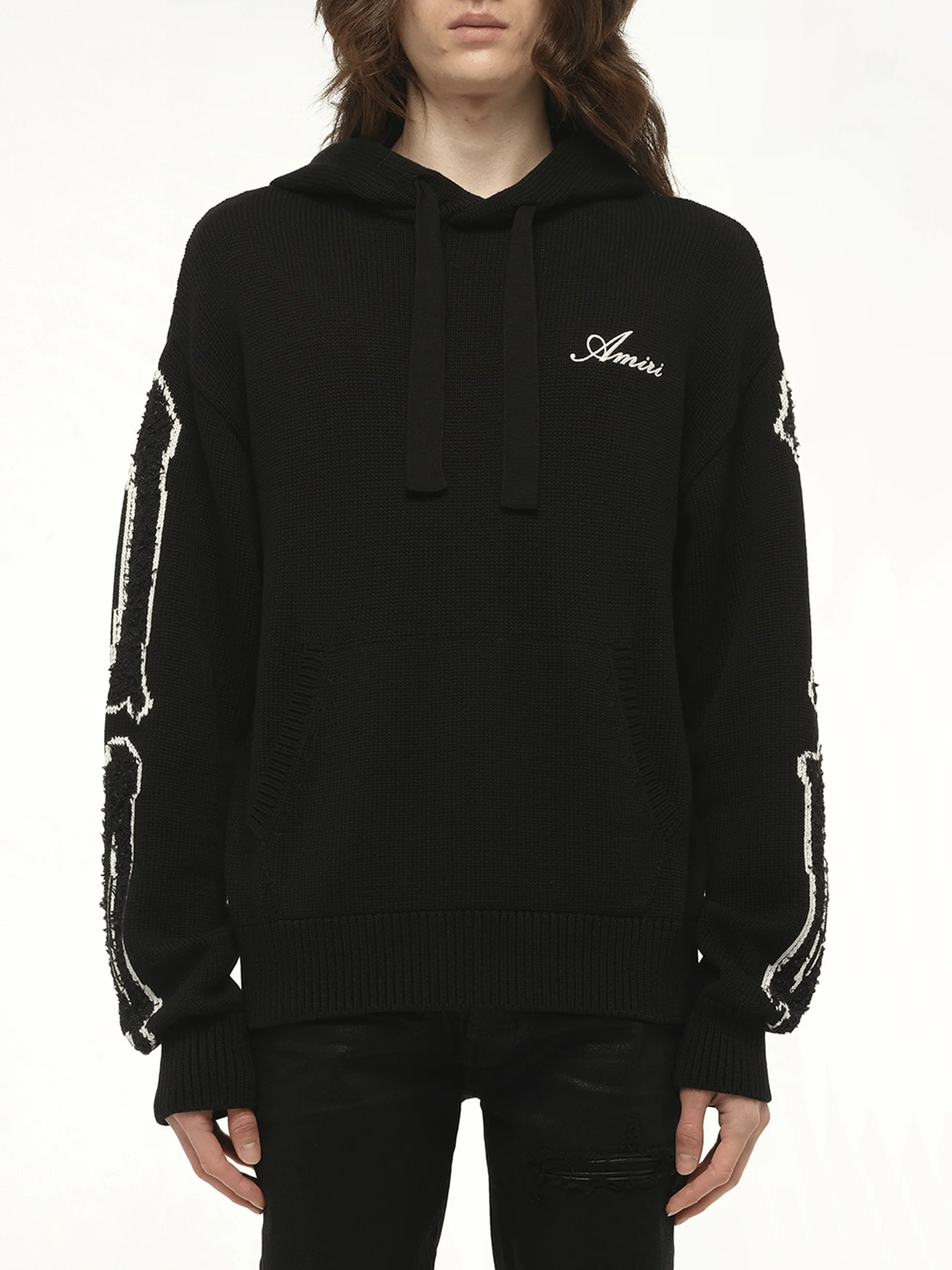 Amiri Black Bones Stickad Hoodie
