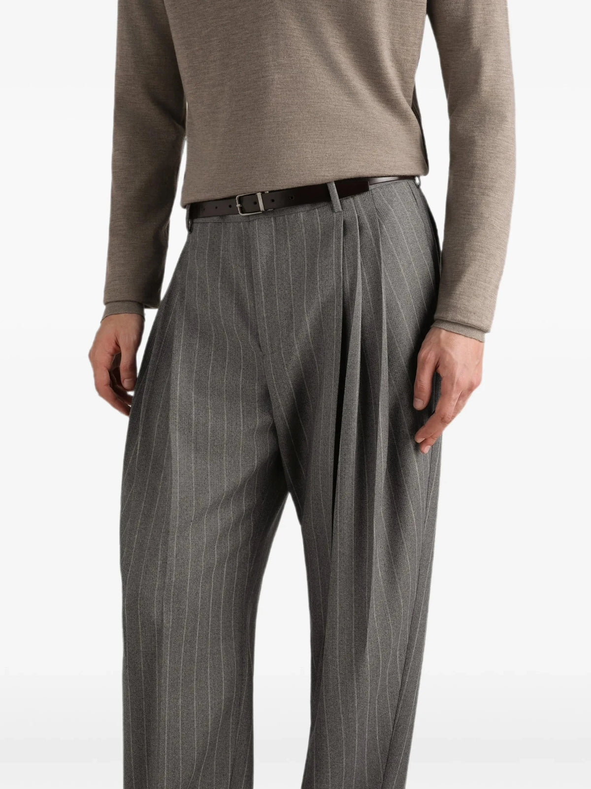 Dolce & Gabbana Grey Pinstripe Wool Trousers