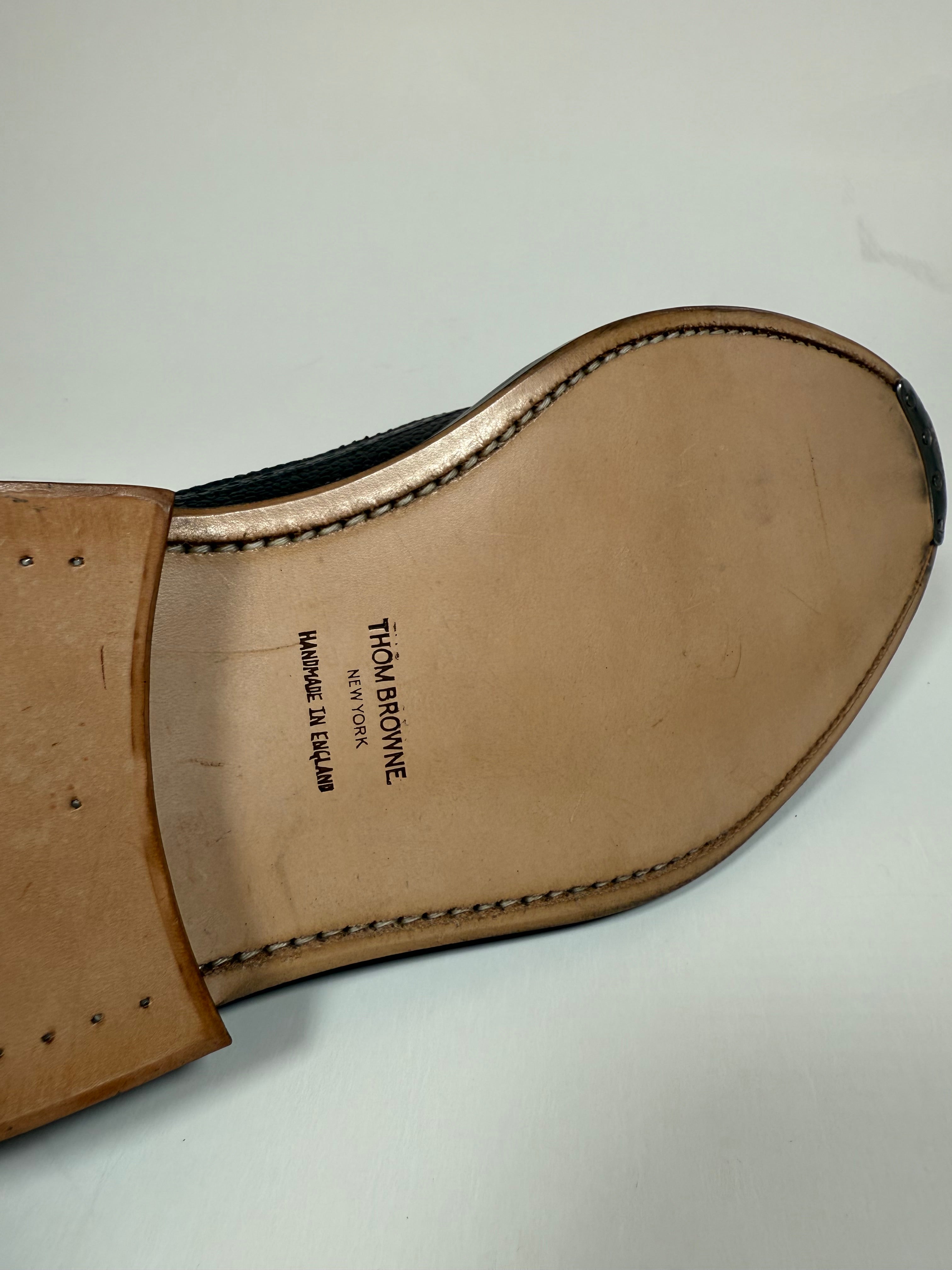 Classic Longwing Brogue W/ Goodyear Leather Sole W/ Metal Taps In Pebble Grain Leather