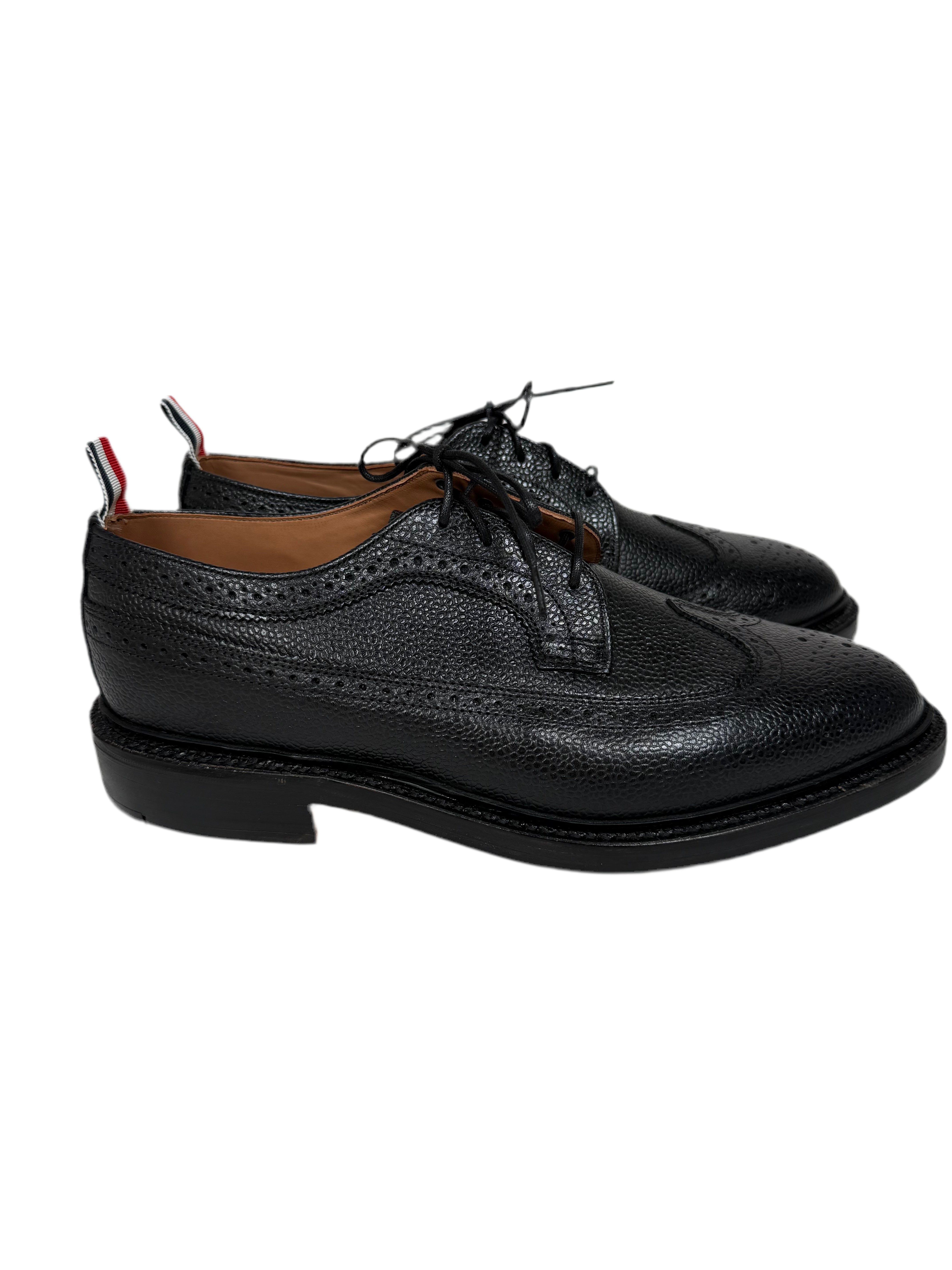 Classic Longwing Brogue W/ Goodyear Leather Sole W/ Metal Taps In Pebble Grain Leather