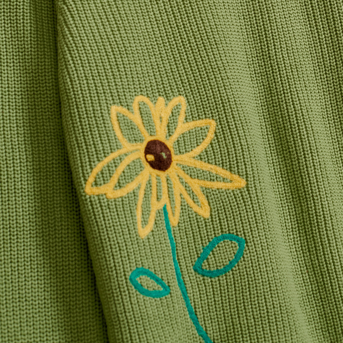 KidSuper Green Knit Flower Sweater