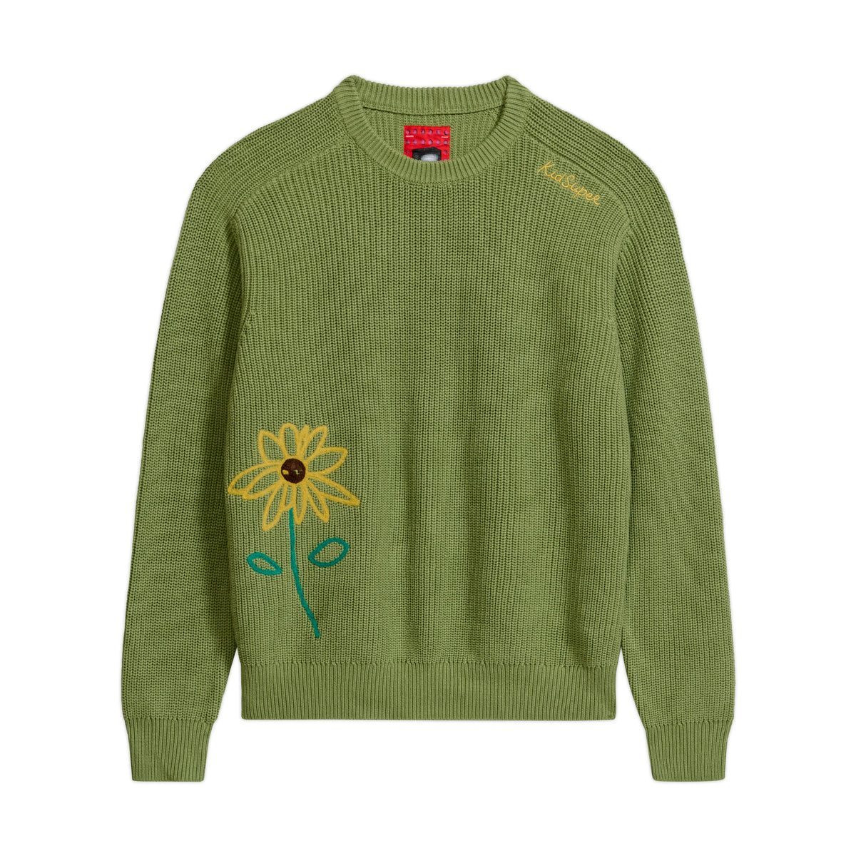 KidSuper Green Knit Flower Sweater