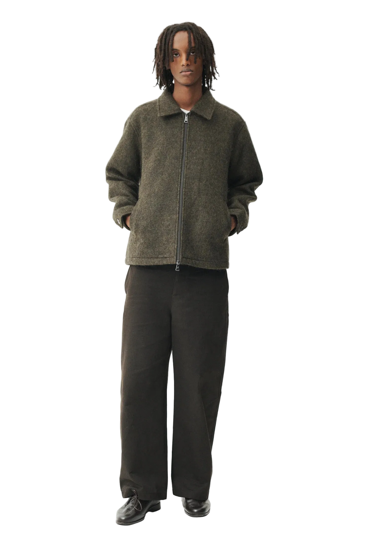 Welter Shelter Green Fuzzy Shirt jacket