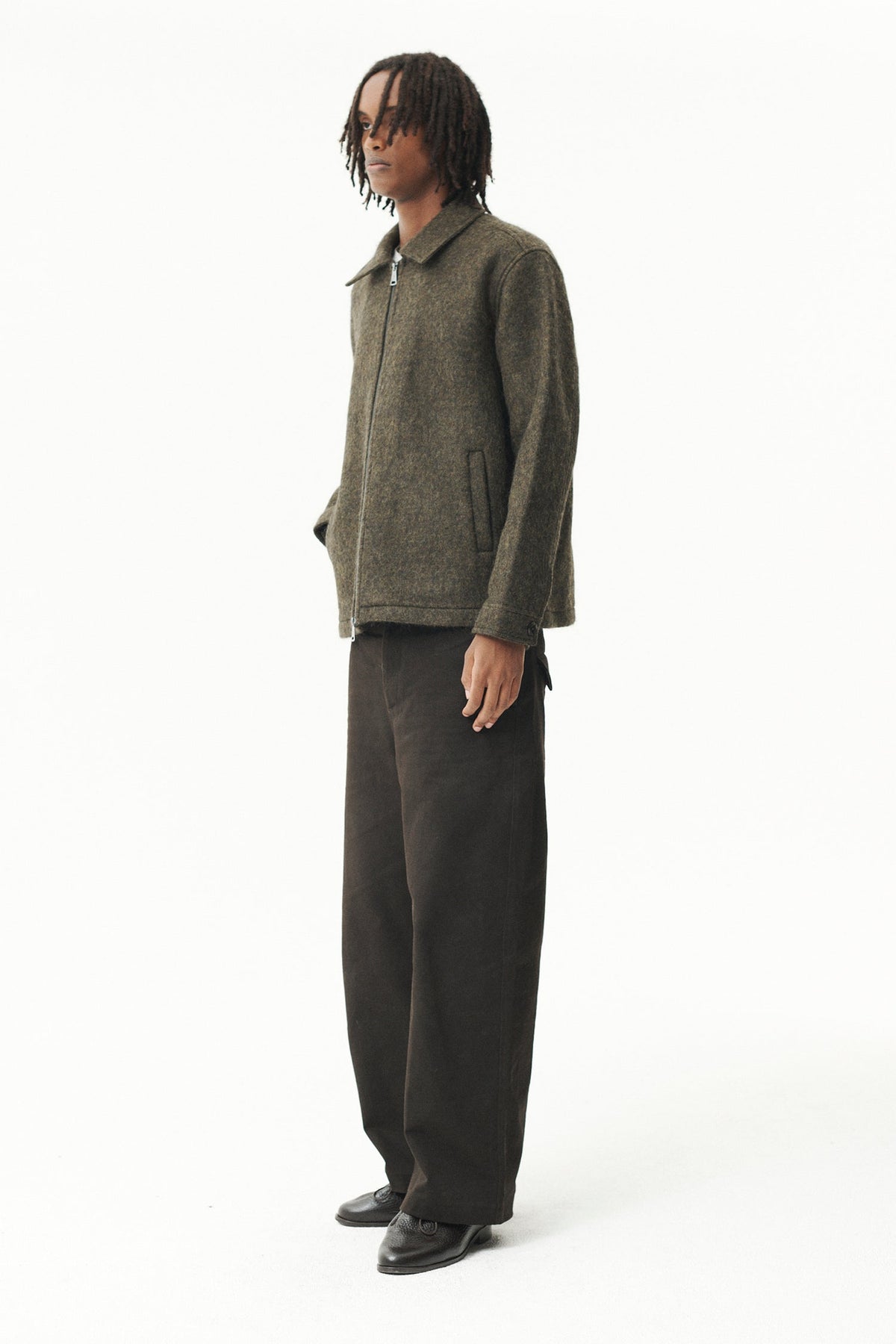 Welter Shelter Green Fuzzy Shirt jacket