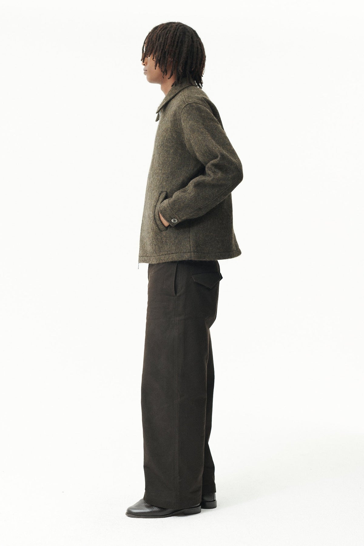 Welter Shelter Green Fuzzy Shirt jacket