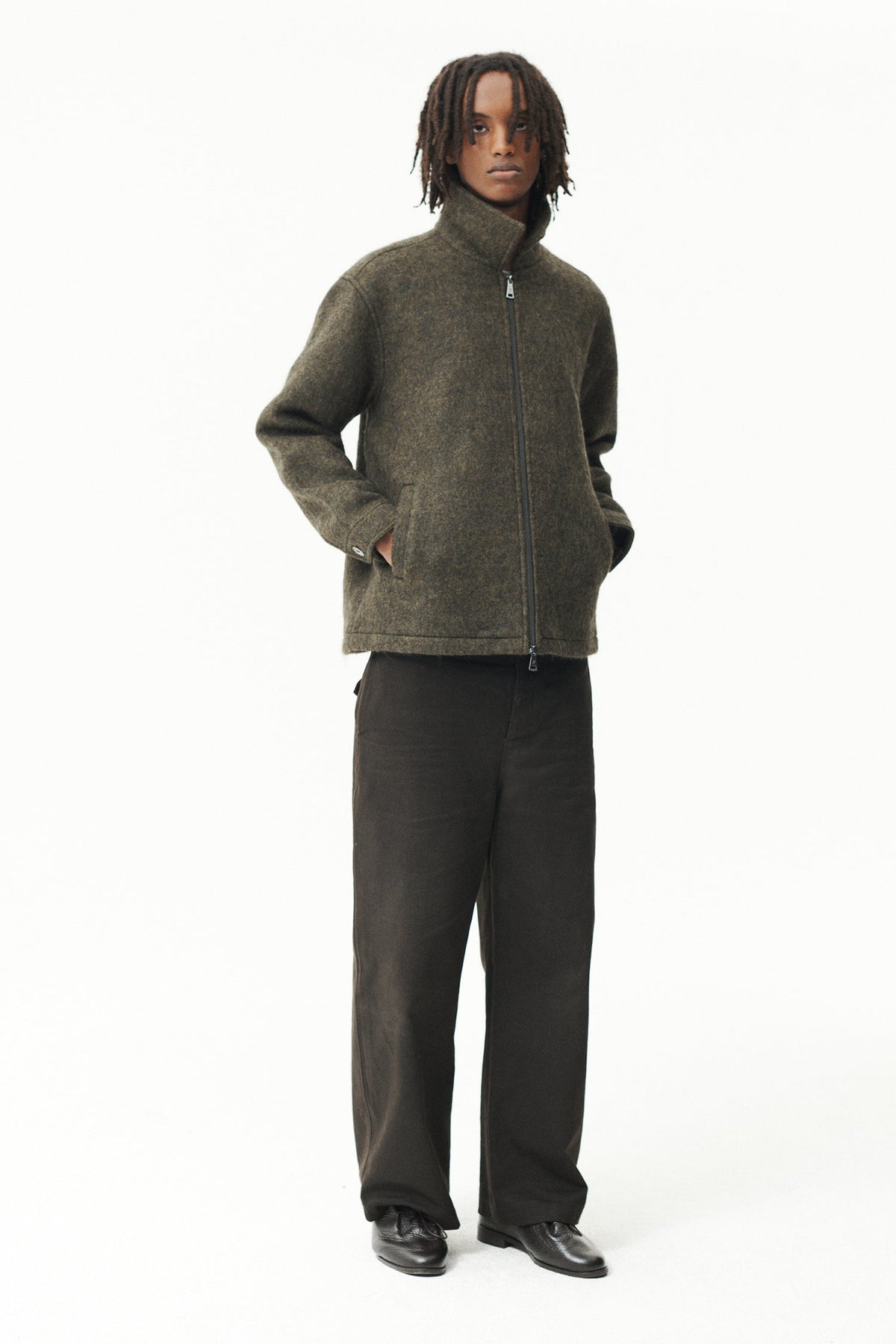 Welter Shelter Green Fuzzy Shirt jacket