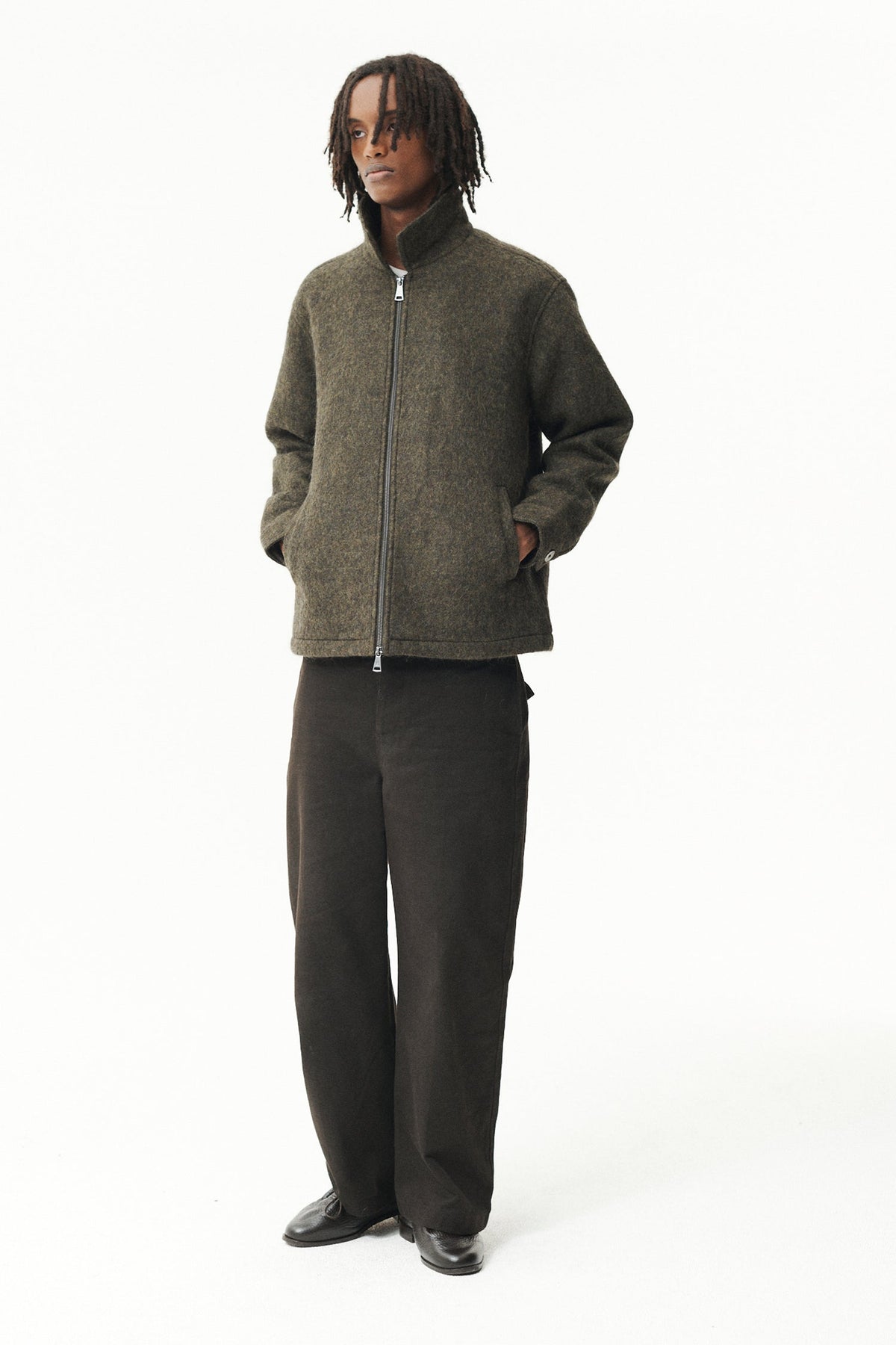Welter Shelter Green Fuzzy Shirt jacket